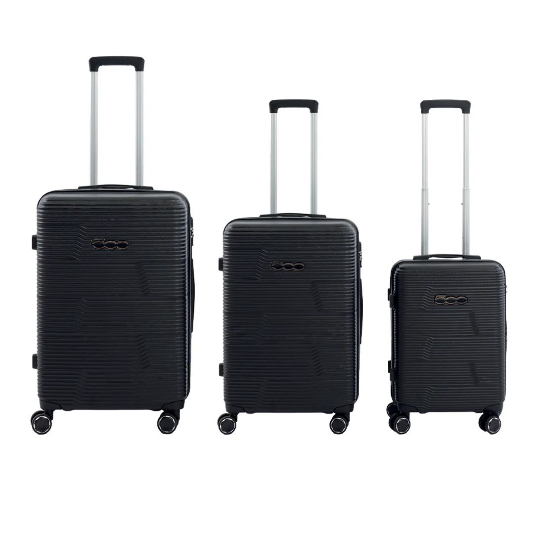 500 Set di 3 Valigie Trolley da Viaggio S/M/L - Colore Nero - Image 5
