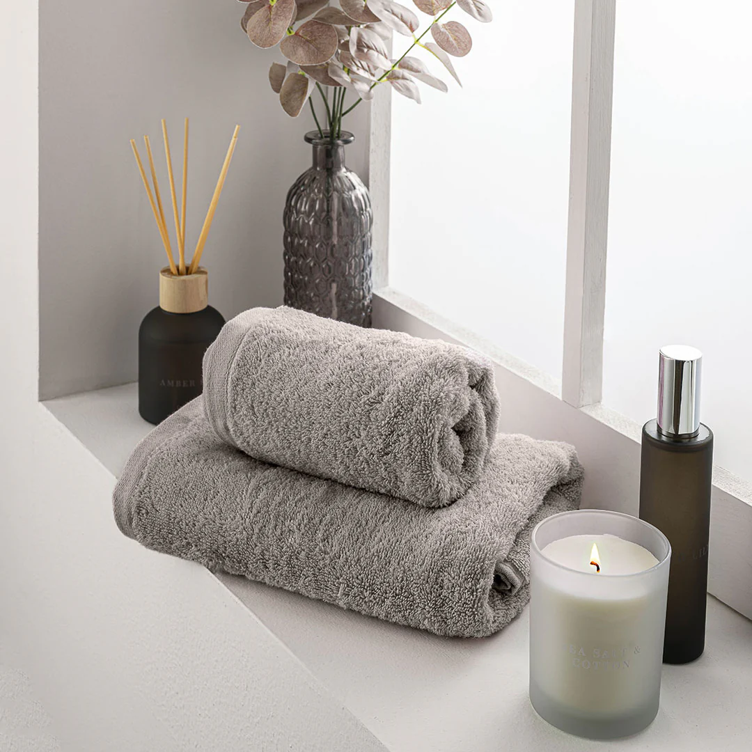 Asciugamano in Spugna di Cotone Atelier Fragrance 70x140 cm Tinta Unita Ash Grey - Image 2