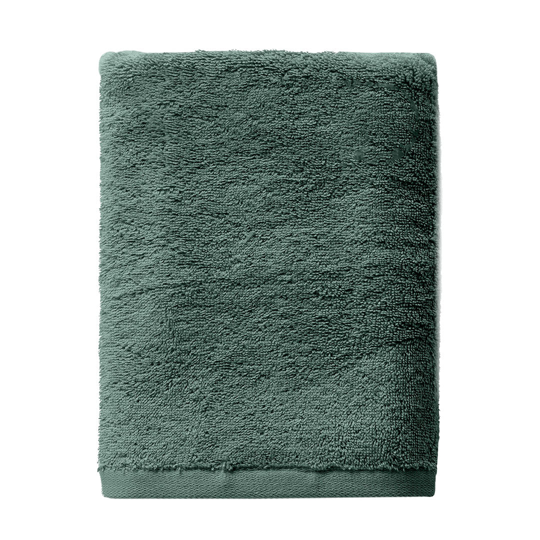 Asciugamano in Spugna di Cotone Atelier Fragrance 70x140 cm Tinta Unita Dark Green