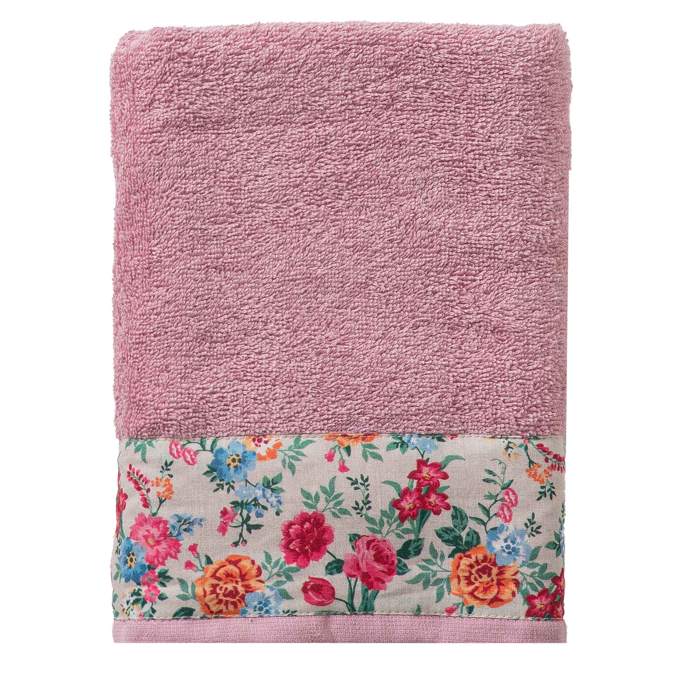 Asciugamano Telo Doccia Secret Garden 70x140 cm Tinta Unita Pink