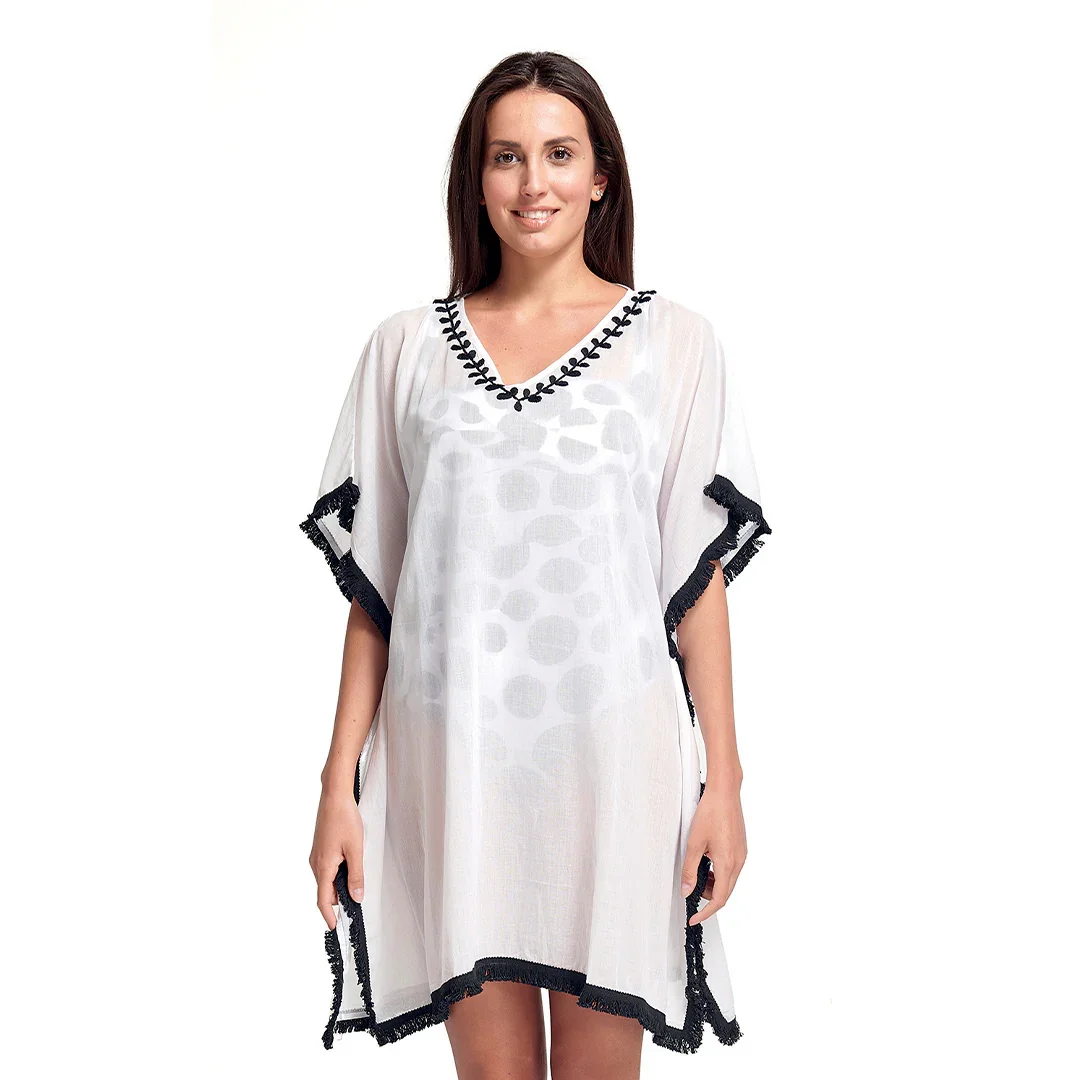 Caftano Malena Black Fashion White - Image 2