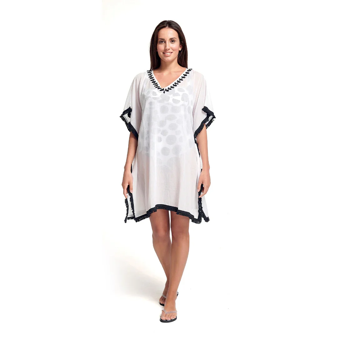 Caftano Malena Black Fashion White - Image 4