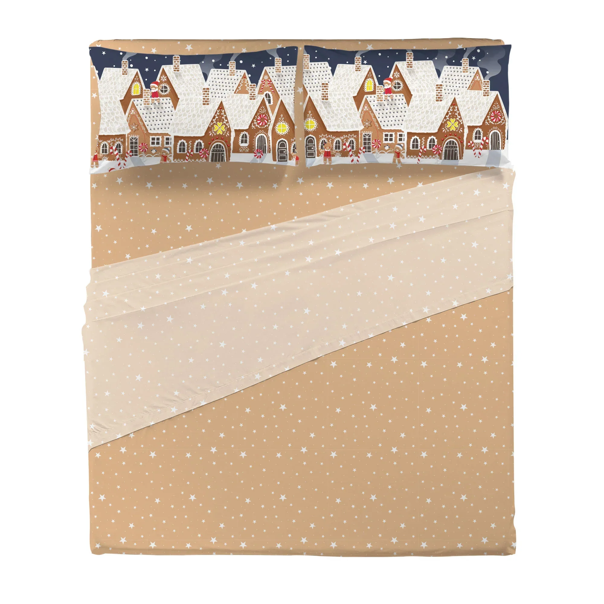 Completo Letto Matrimoniale con Stampa Digitale - Fantasia Sierra Sugar Gingerbread Multicolor - Image 2
