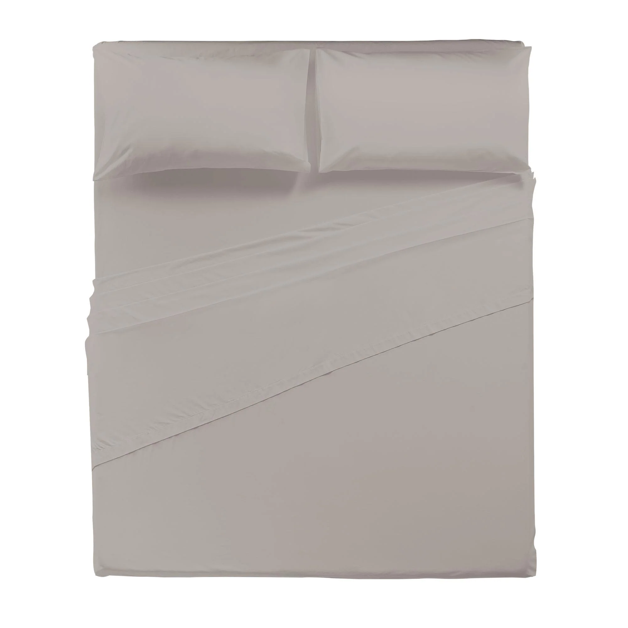 Completo Letto Matrimoniale in Cotone Atelier Fragrance Tinta Unita Ash Grey - Image 3