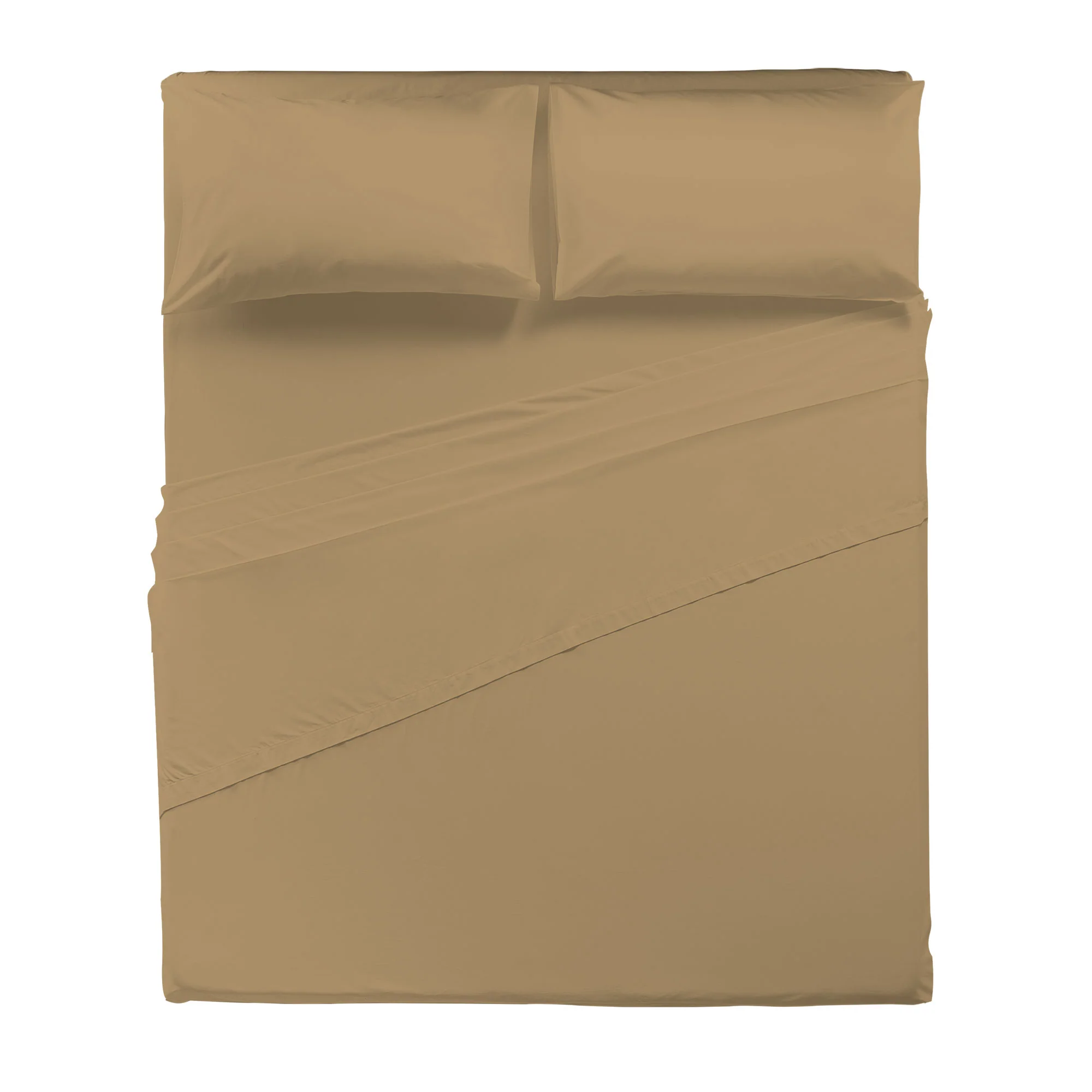 Completo Letto Matrimoniale in Cotone Atelier Fragrance Tinta Unita Ochre - Image 3