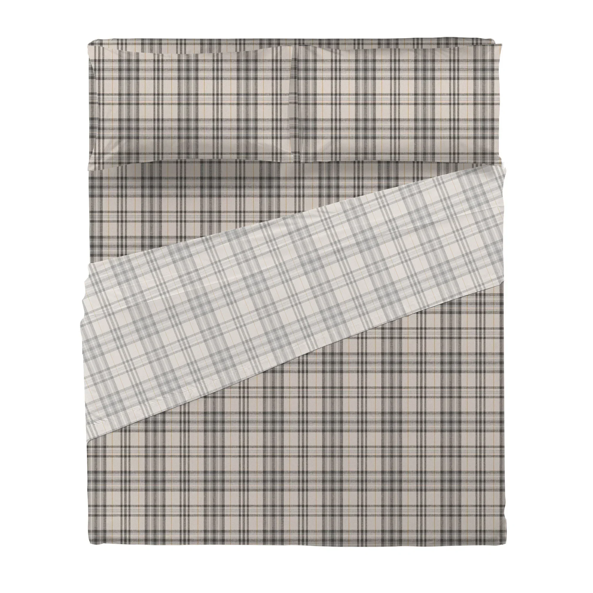 Completo Letto Matrimoniale in Cotone con Stampa - Fantasia Himalayan Home Kody Grey - Image 2