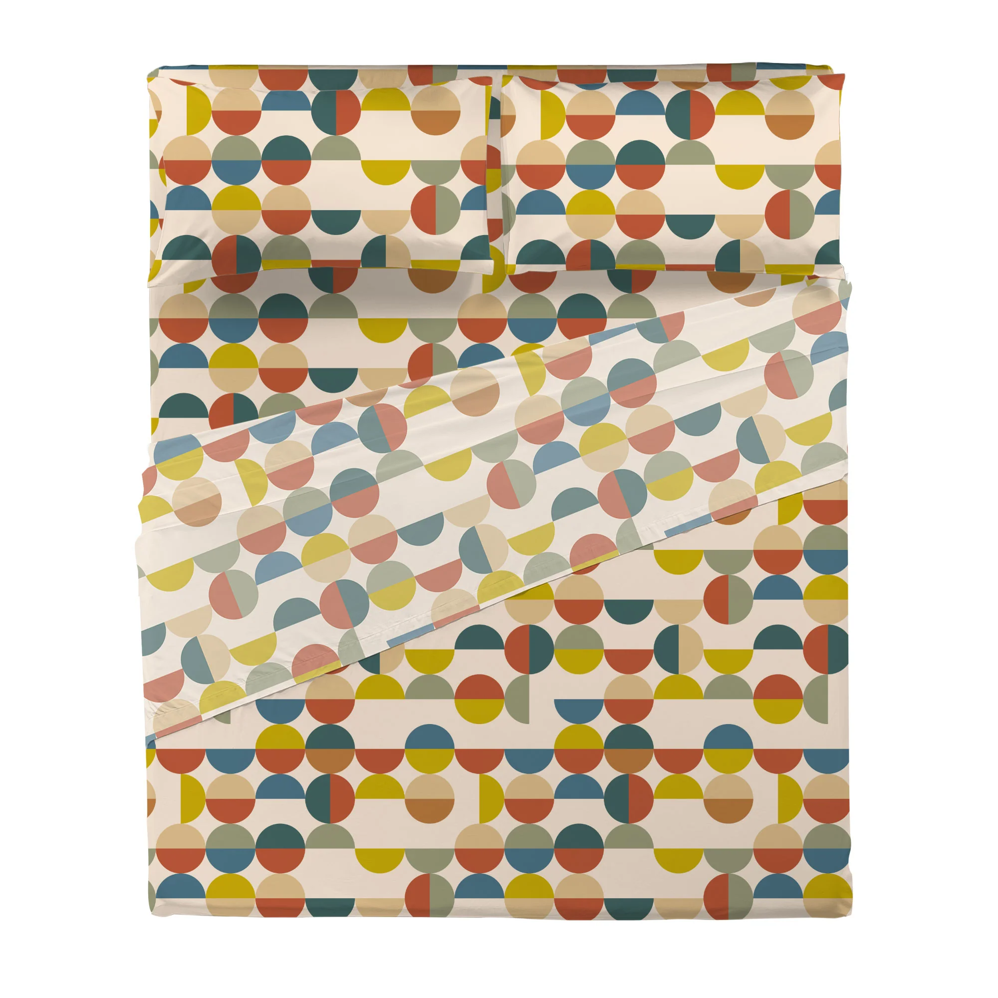 Completo Letto Matrimoniale in Cotone con Stampa Sjul Multicolor - Image 3
