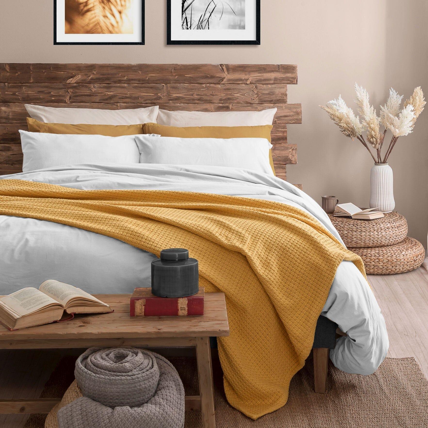 Completo Letto Matrimoniale in Microfibra Softy Yarn - Tinta Unita Bianco