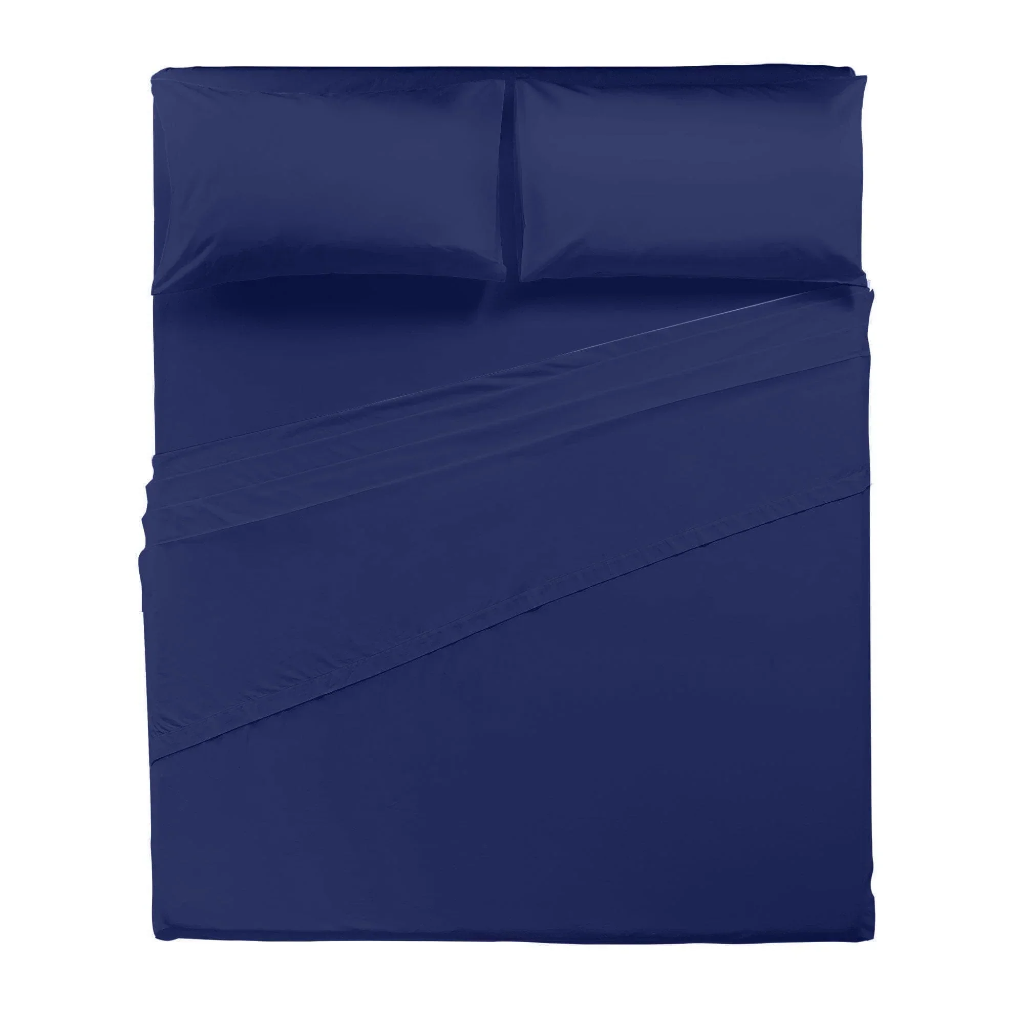 Completo Letto Matrimoniale in Microfibra Softy Yarn - Tinta Unita Blue - Image 3