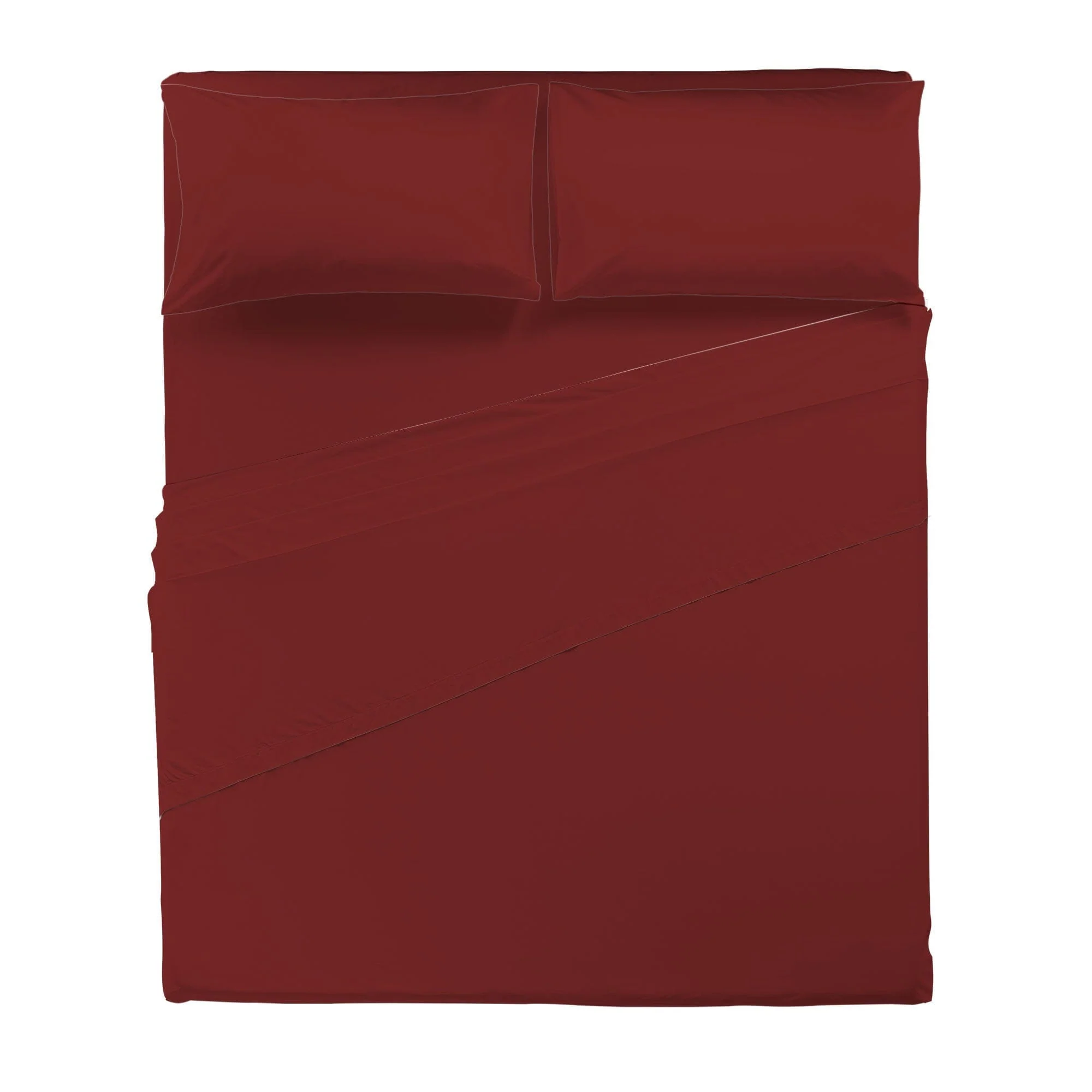 Completo Letto Matrimoniale in Microfibra Softy Yarn - Tinta Unita Bordeaux - Image 3