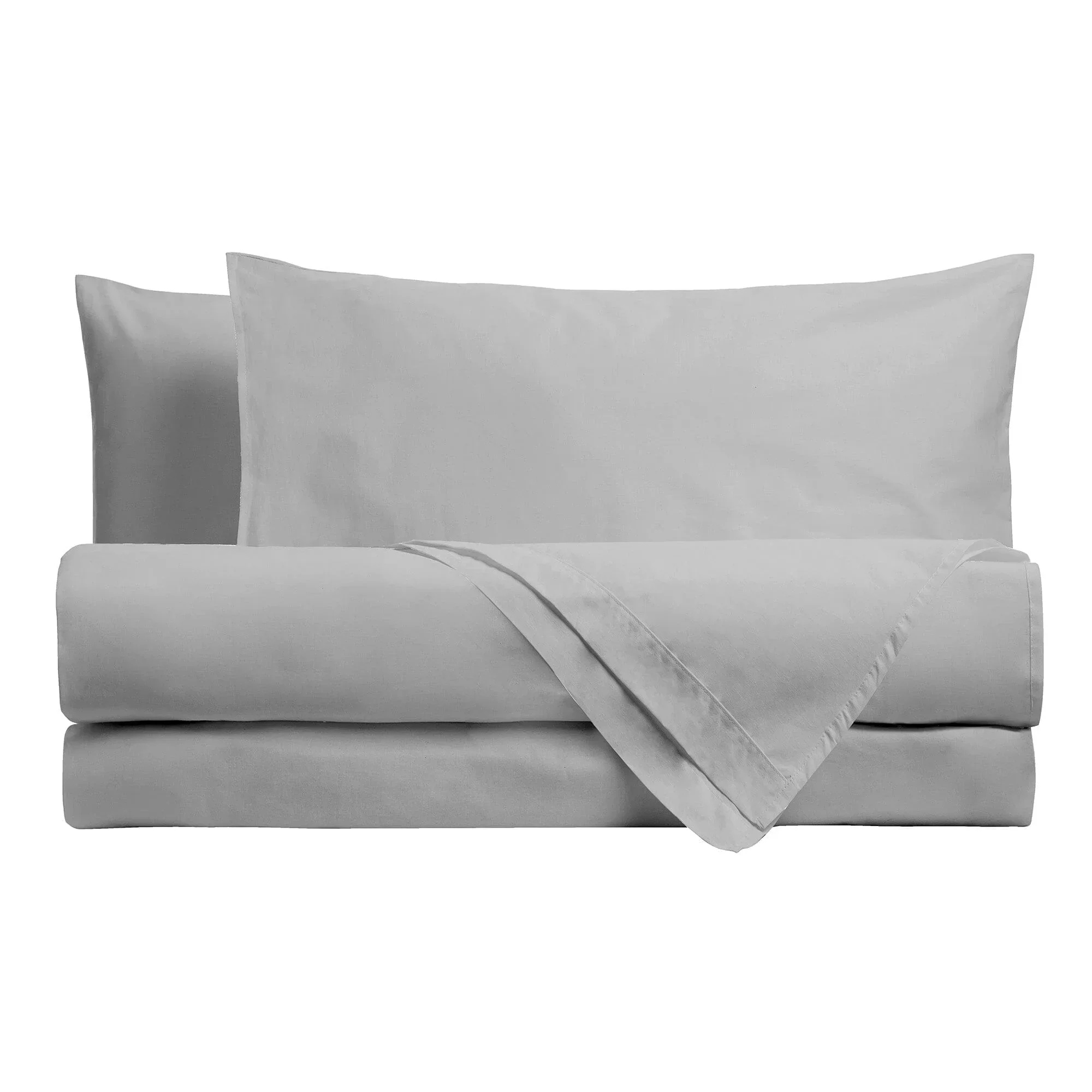 Completo Letto Matrimoniale in Microfibra Softy Yarn - Tinta Unita Grey - Image 2