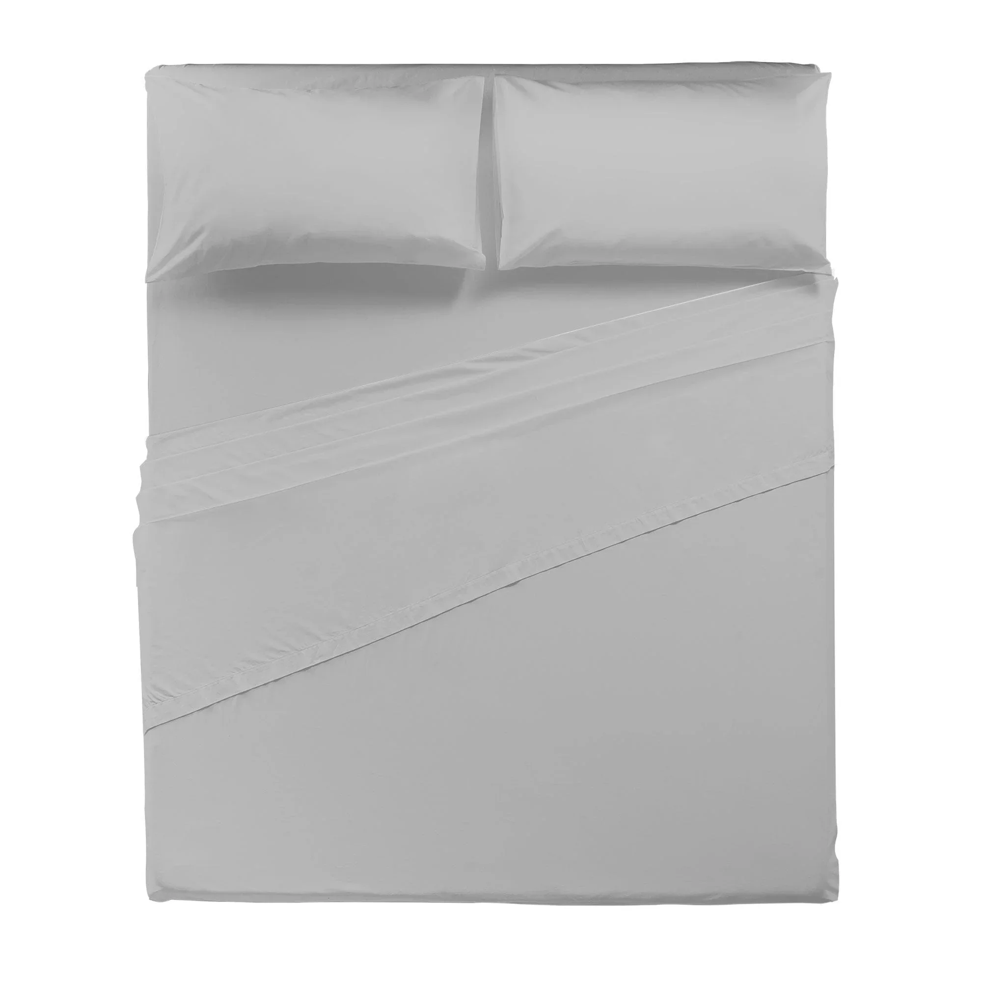 Completo Letto Matrimoniale in Microfibra Softy Yarn - Tinta Unita Grey - Image 3
