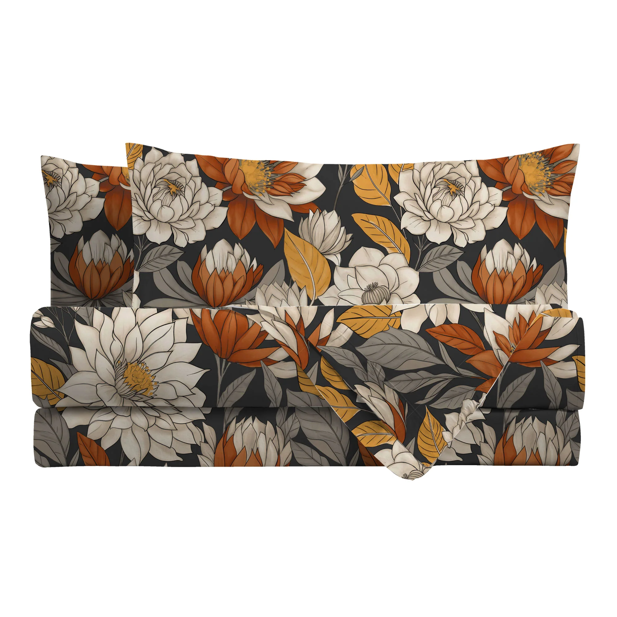 Completo Letto Matrimoniale Softy Yarn con Stampa - Fantasia Colette Dark Grey - Image 2