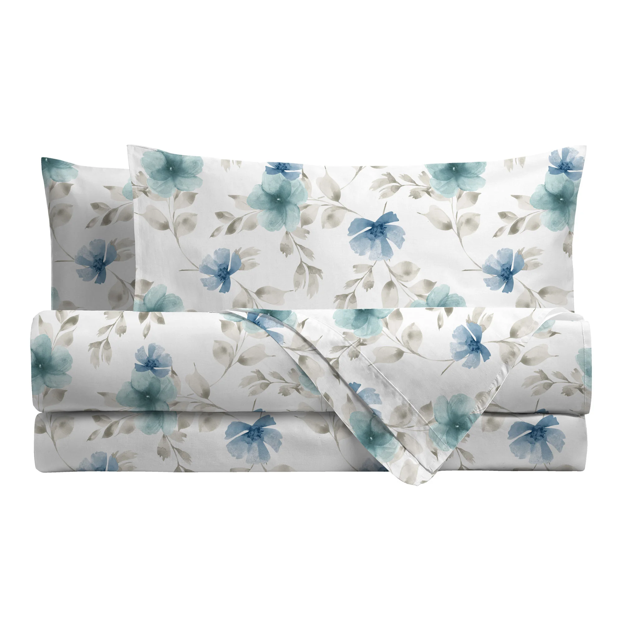 Completo Letto Matrimoniale Softy Yarn con Stampa - Fantasia Heidi Teal - Image 2