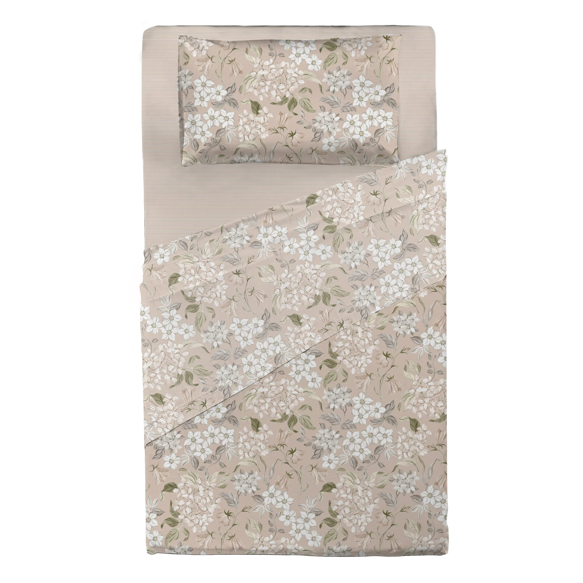 Completo Letto Piazza e Mezza con Stampa Atelier - Fantasia Blair Beige - Image 2