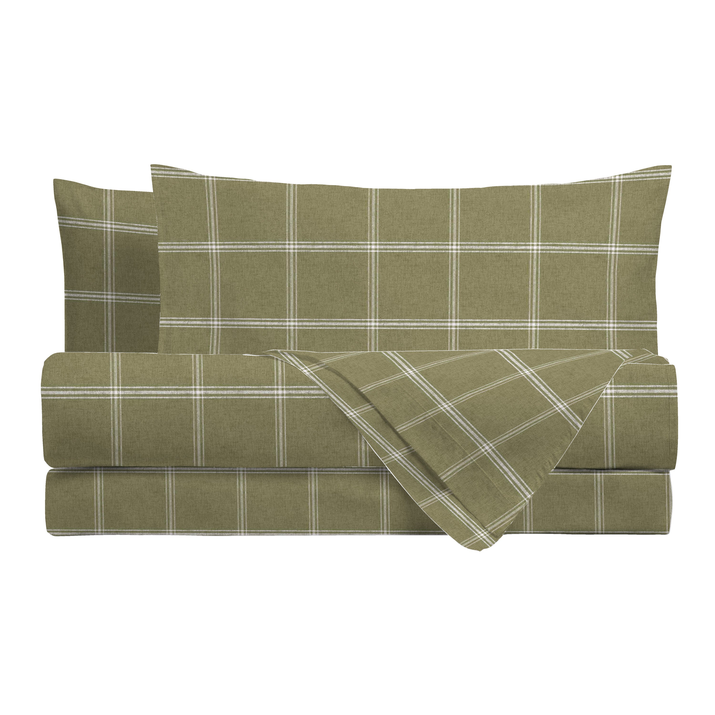 Completo Letto Piazza e Mezza con Stampa Atelier - Fantasia Efrem Green
