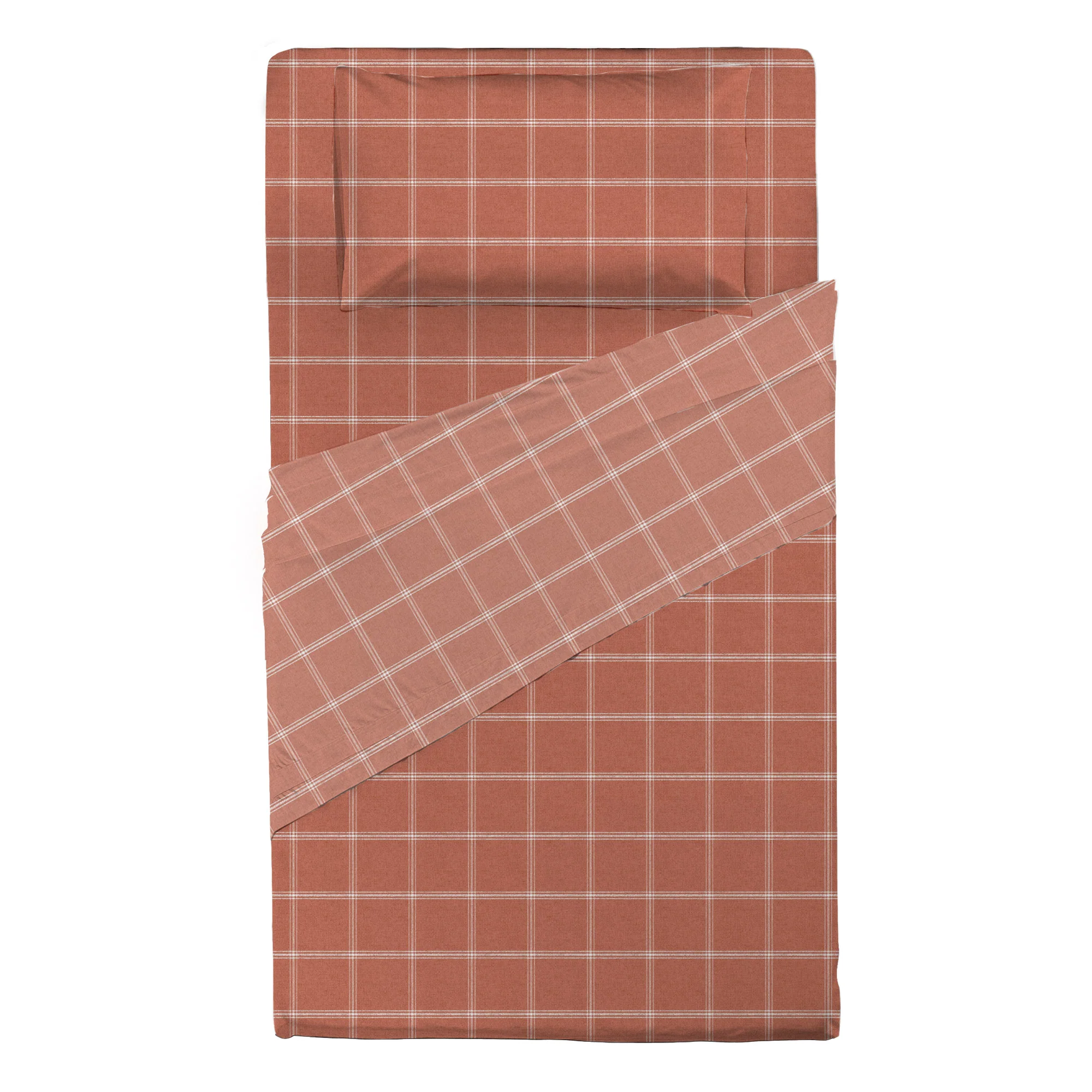 Completo Letto Piazza e Mezza con Stampa Atelier - Fantasia Efrem Rust - Image 2