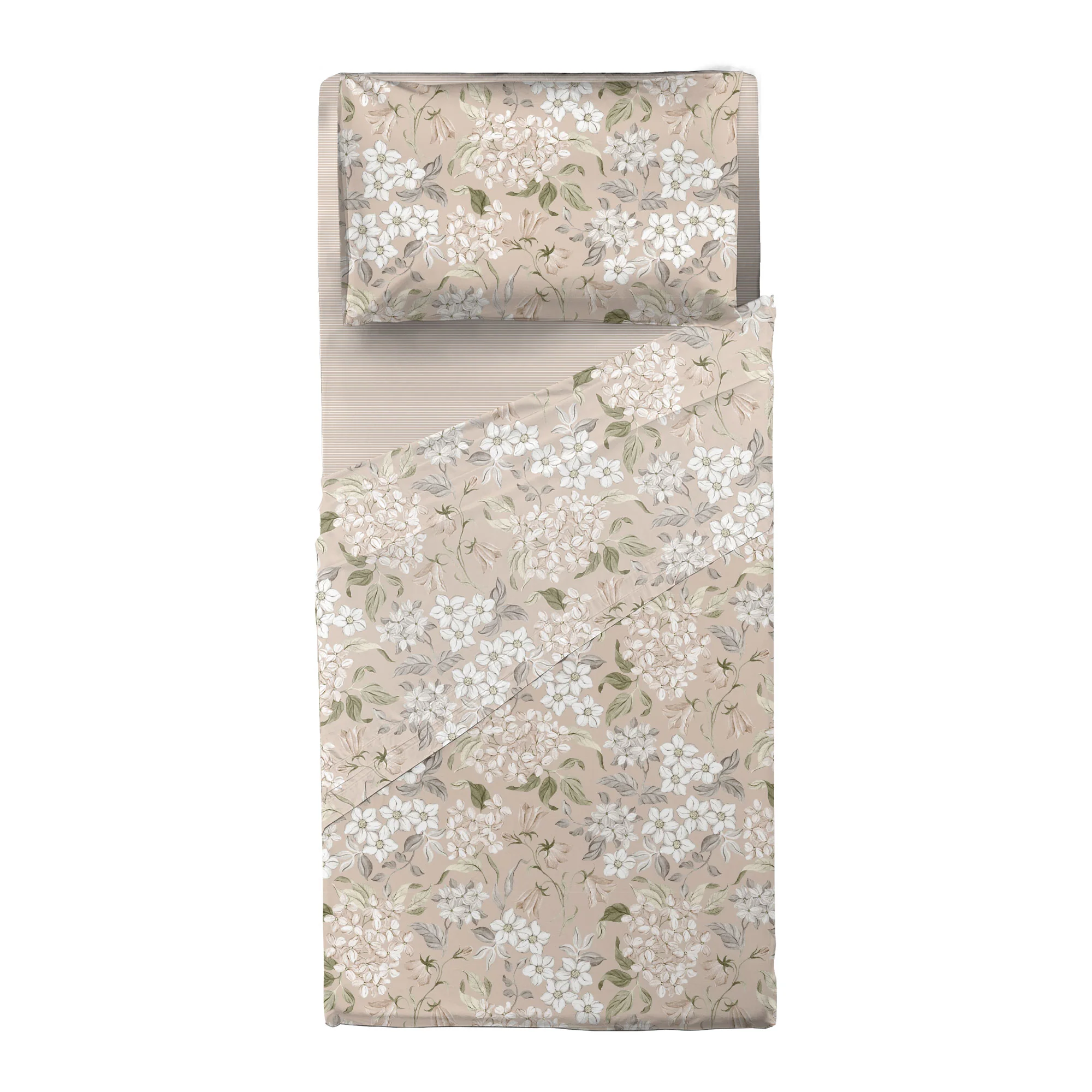 Completo Letto Singolo con Stampa Atelier - Fantasia Blair Beige - Image 2