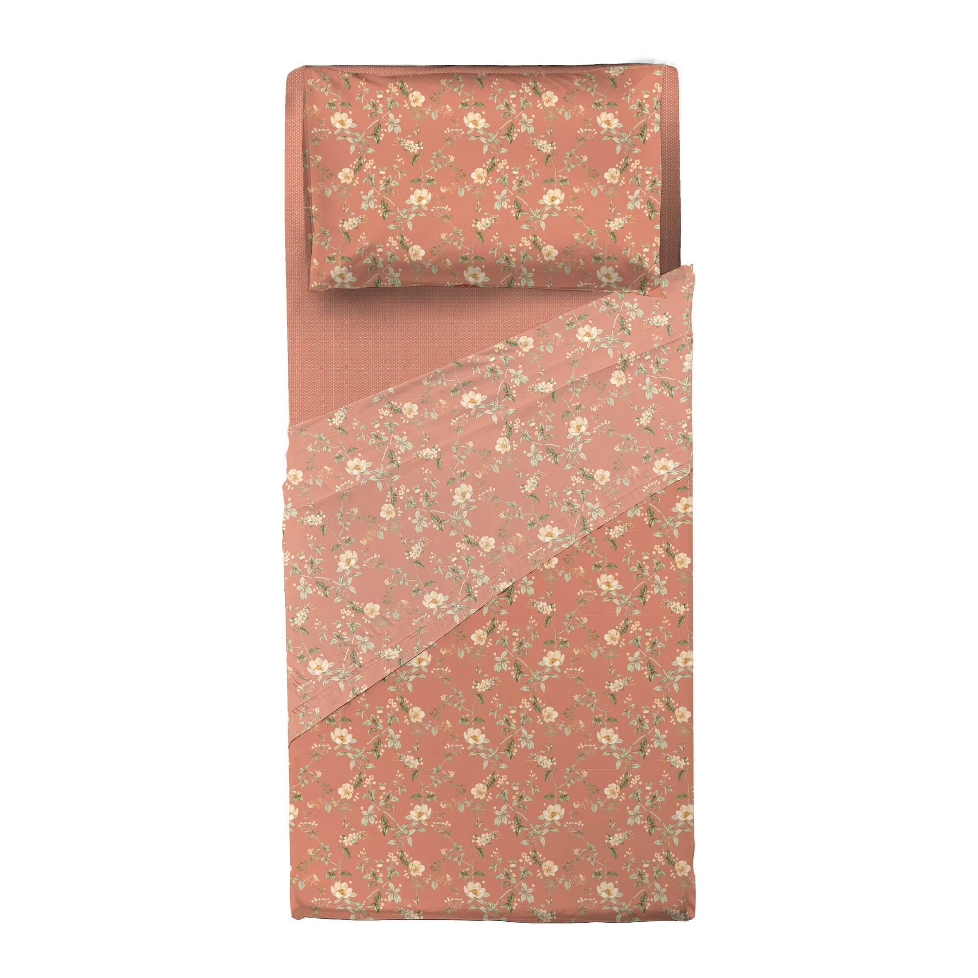 Completo Letto Singolo con Stampa Atelier - Fantasia Pauline Dusty Coral - Image 2