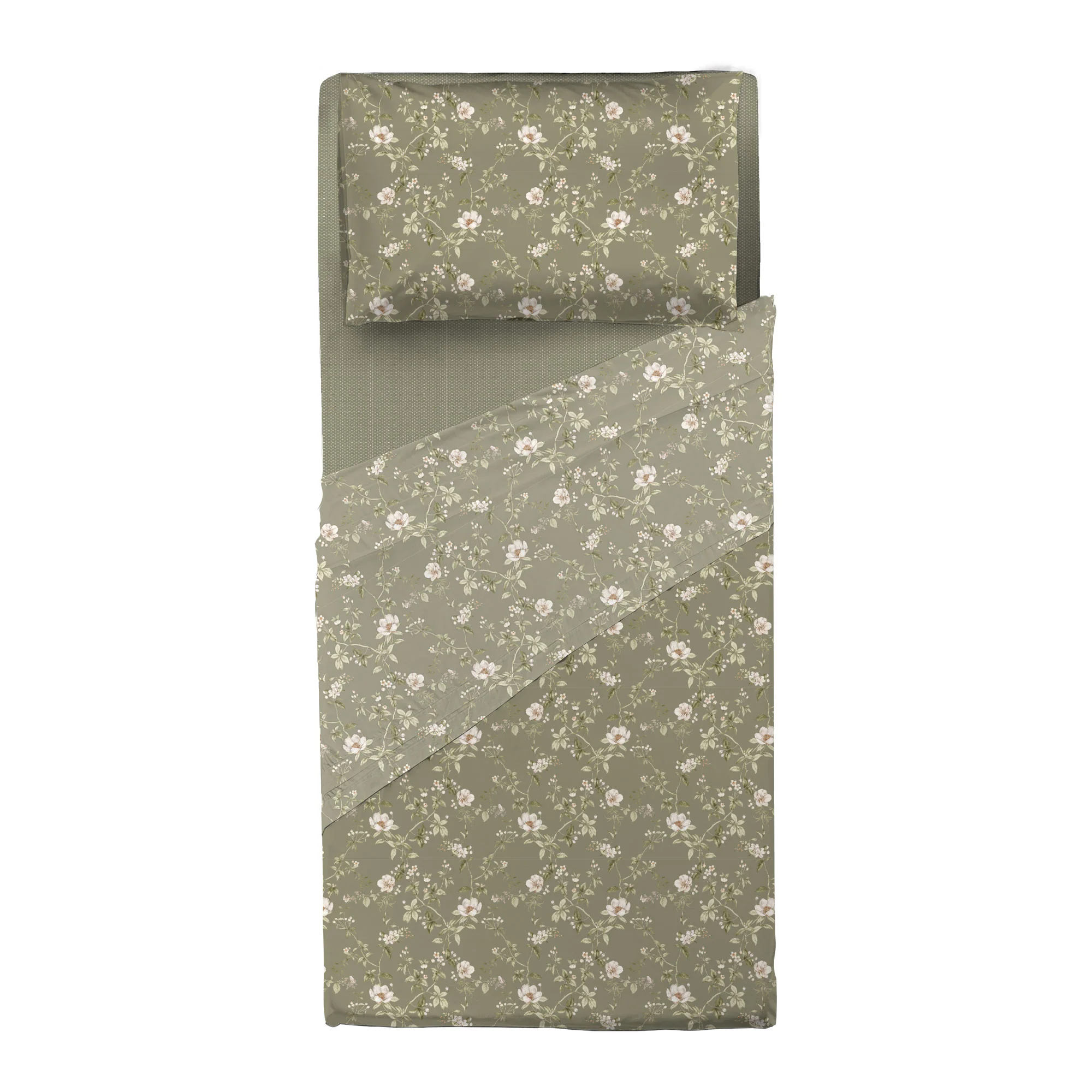 Completo Letto Singolo con Stampa Atelier - Fantasia Pauline Green - Image 2
