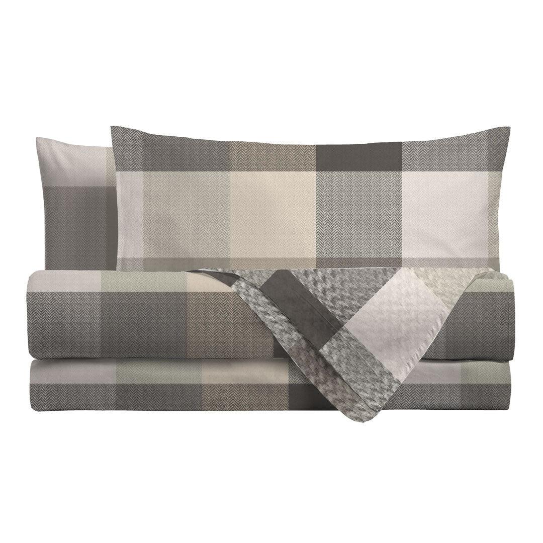 Completo Letto Singolo con Stampa - Fantasia Brandy Amaury Beige