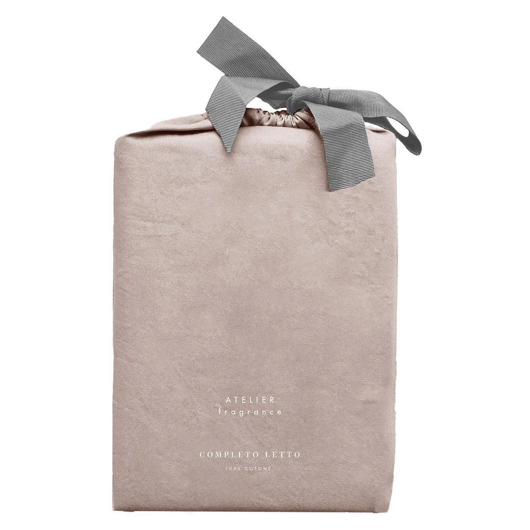 Completo Letto Singolo in Cotone Atelier Fragrance Tinta Unita Powder Pink - Image 4
