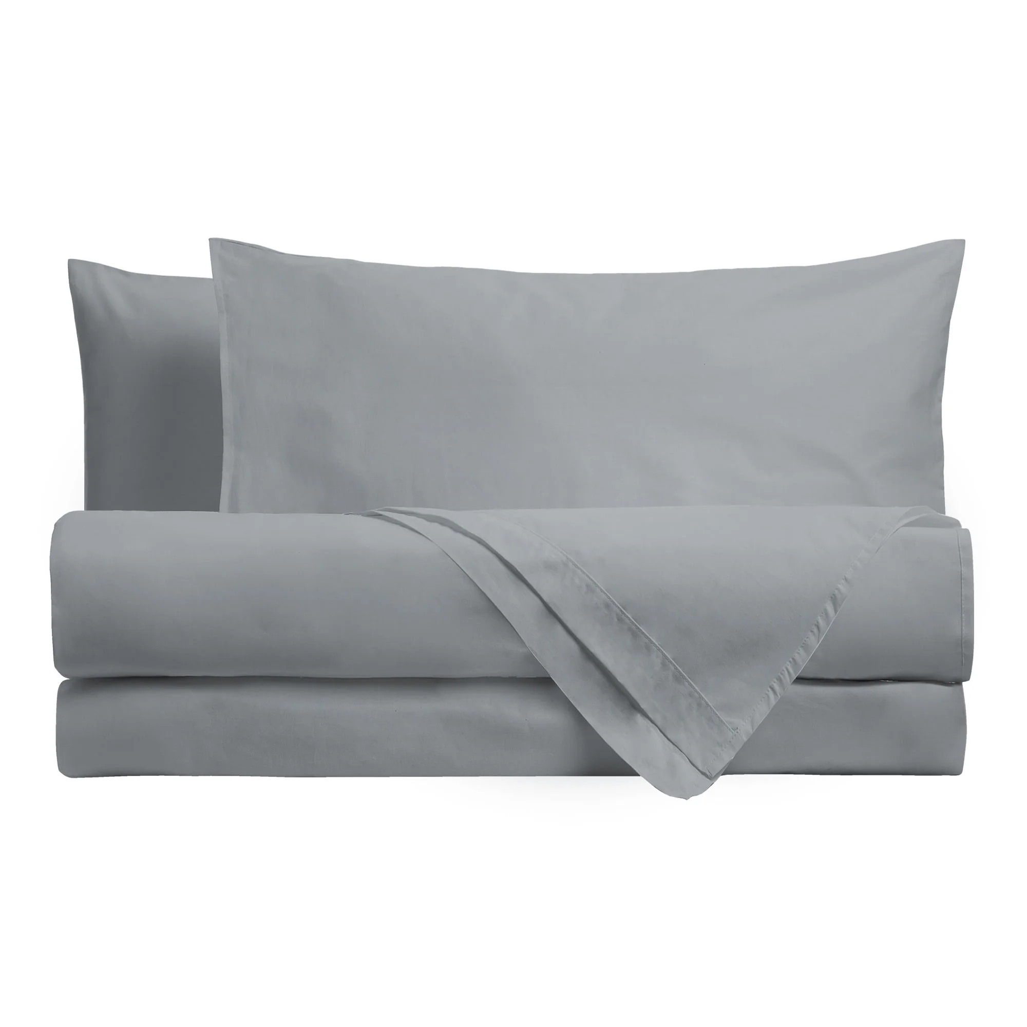 Completo Letto Singolo in Cotone Atelier Fragrance Tinta Unita Silver Sky - Image 2
