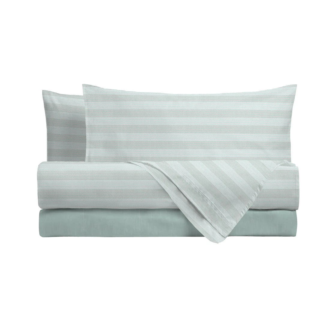 Completo Letto Matrimoniale in Cotone con Stampa - Fantasia Fabrizio Aqua - Image 2
