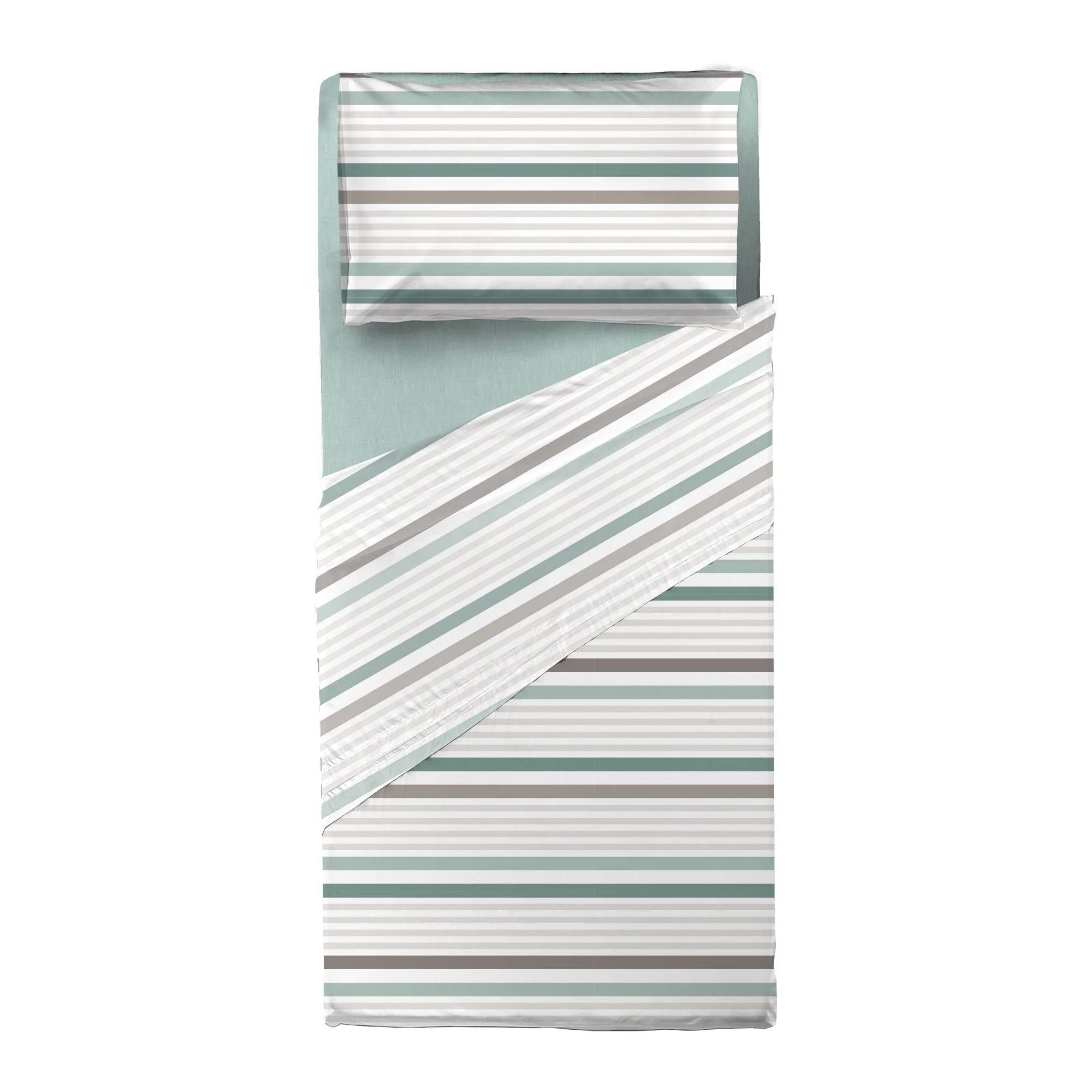 Completo Letto Singolo in Cotone con Stampa - Fantasia Romeo Aqua - Image 3
