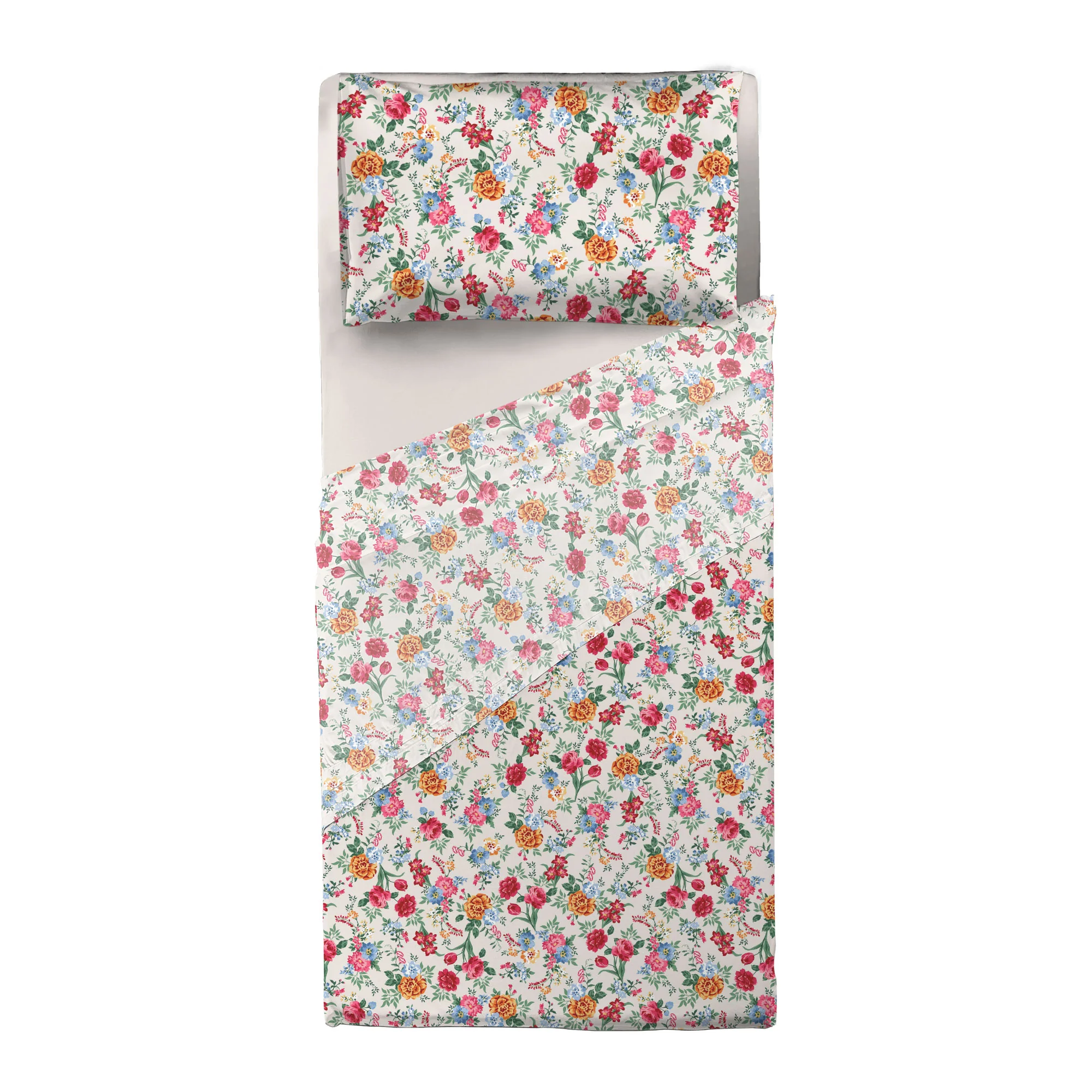 Completo Letto Singolo in Cotone con Stampa - Fantasia Secret Garden Debby Beige - Image 2