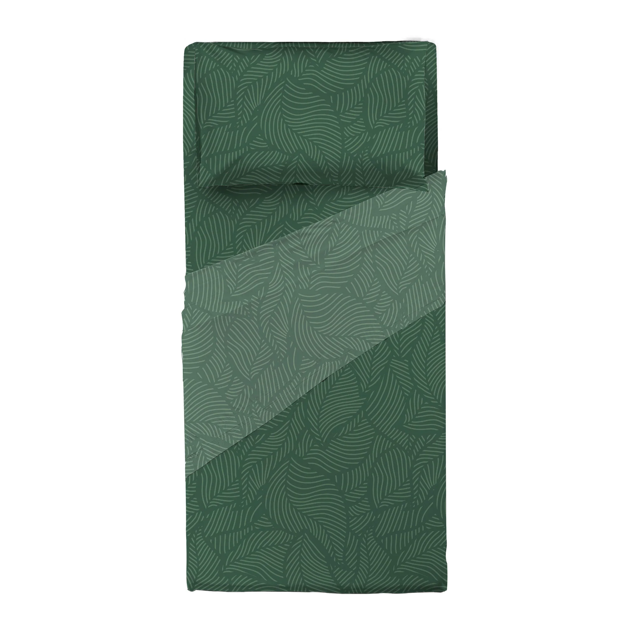 Completo Letto Singolo in Cotone con Stampa Gylfe Green - Image 3