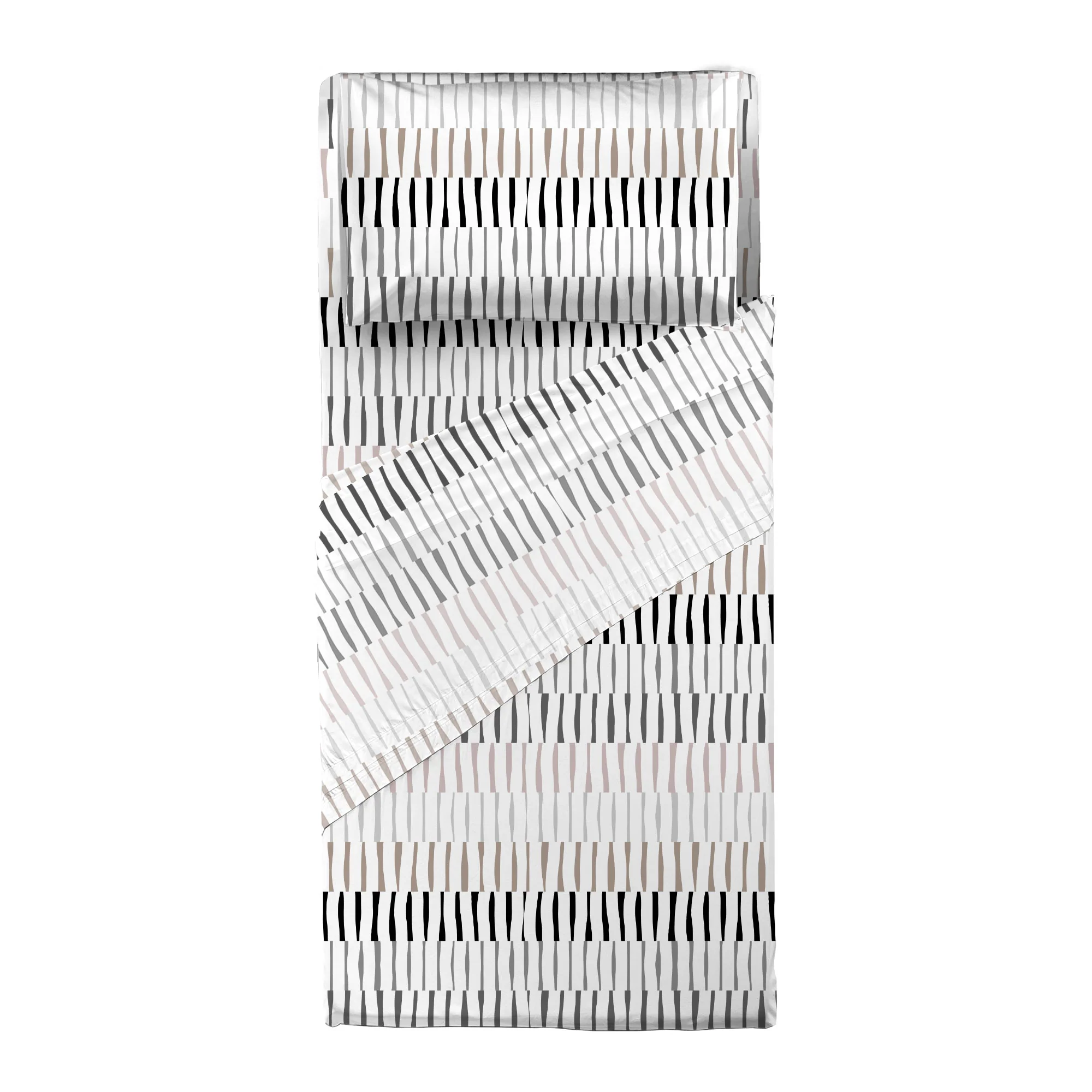 Completo Letto Singolo in Cotone con Stampa Niord Grey - Image 3