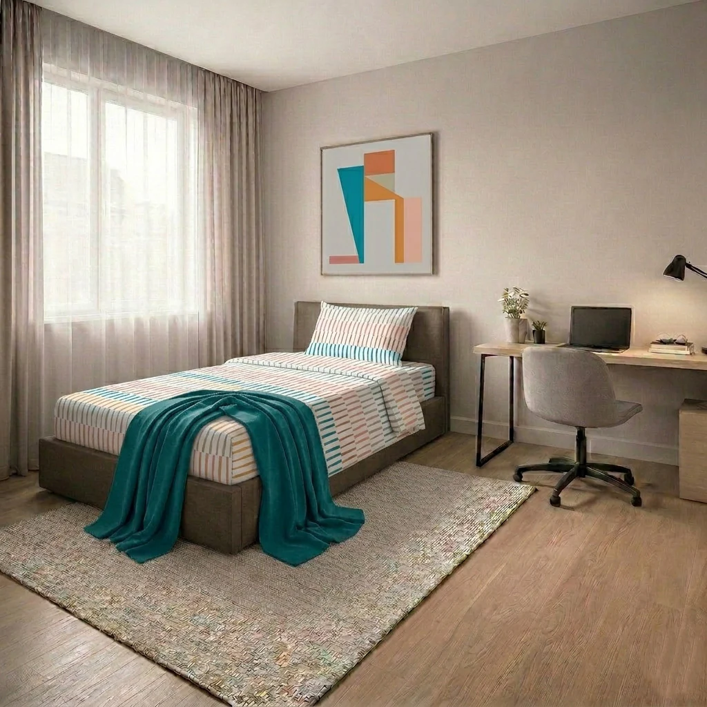 Completo Letto Singolo in Cotone con Stampa Niord Multicolor