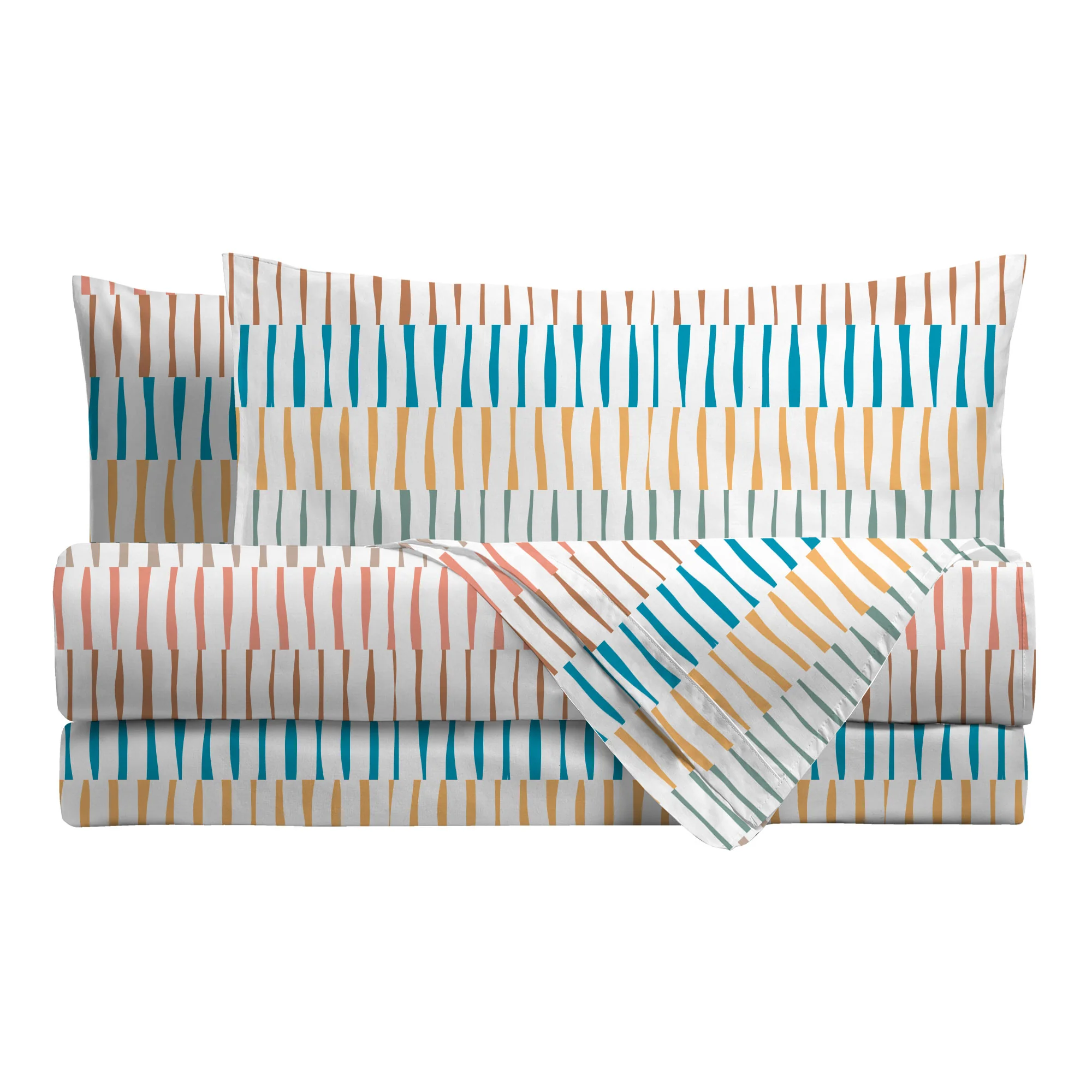 Completo Letto Singolo in Cotone con Stampa Niord Multicolor - Image 2