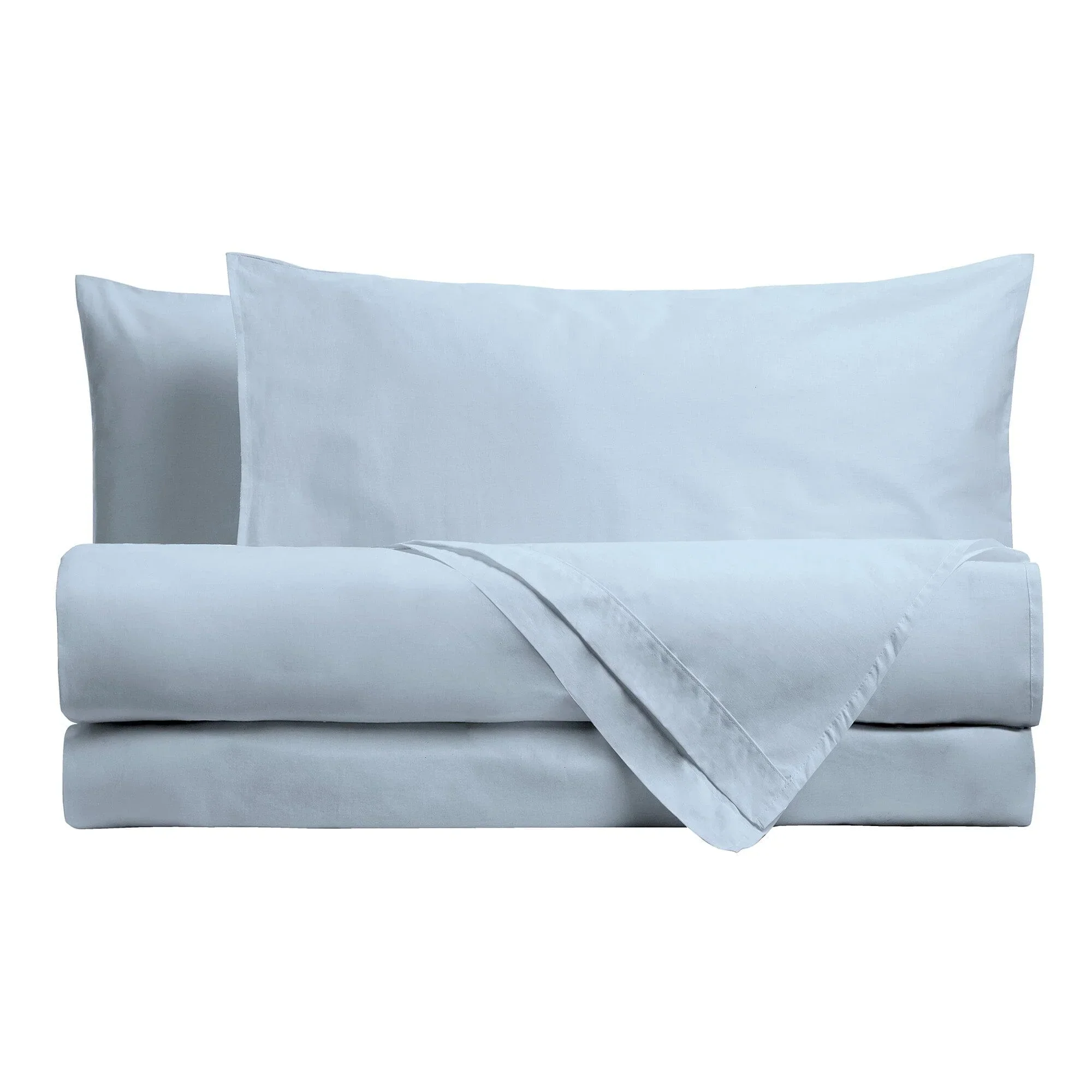 Completo Letto Singolo in Microfibra Softy Yarn - Tinta Unita Azzurro - Image 2