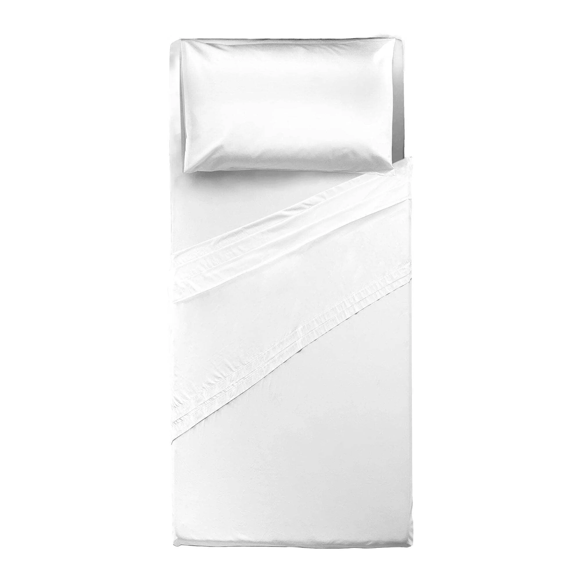 Completo Letto Singolo in Microfibra Softy Yarn - Tinta Unita Bianco - Image 3