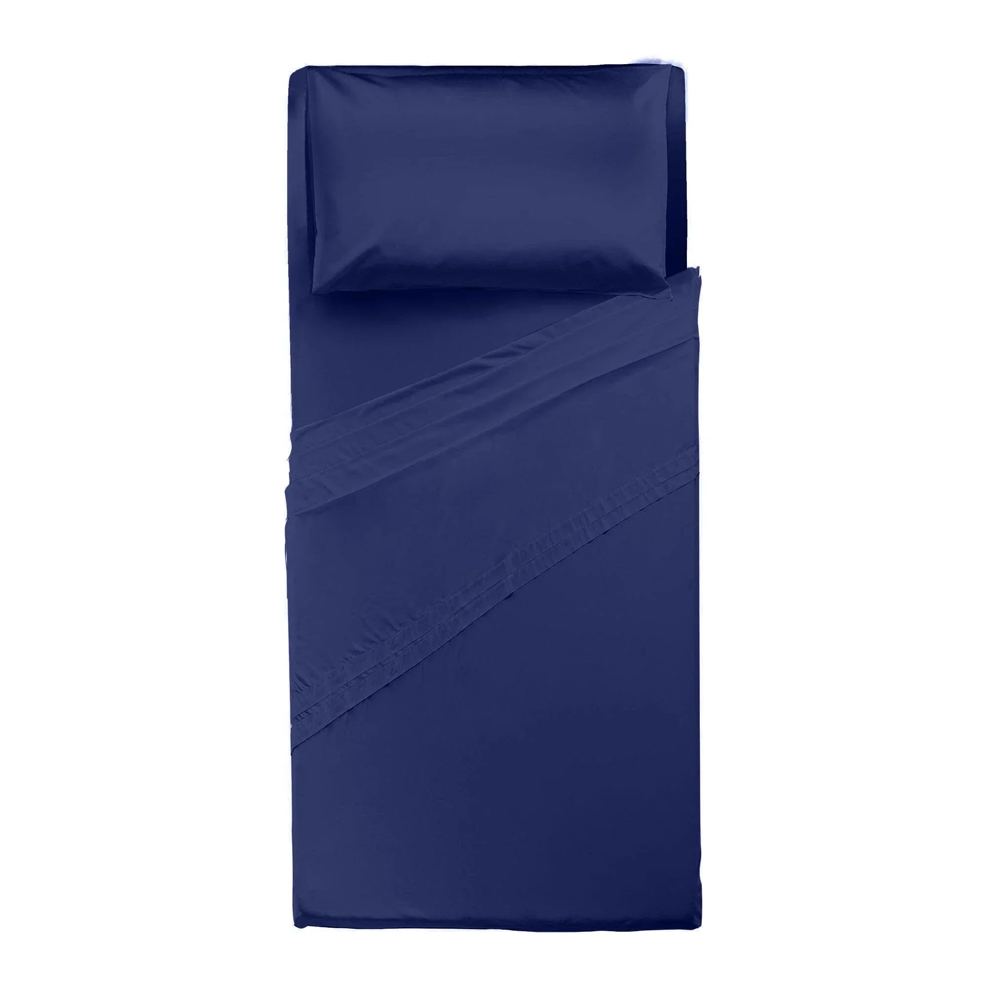 Completo Letto Singolo in Microfibra Softy Yarn - Tinta Unita Blue - Image 3