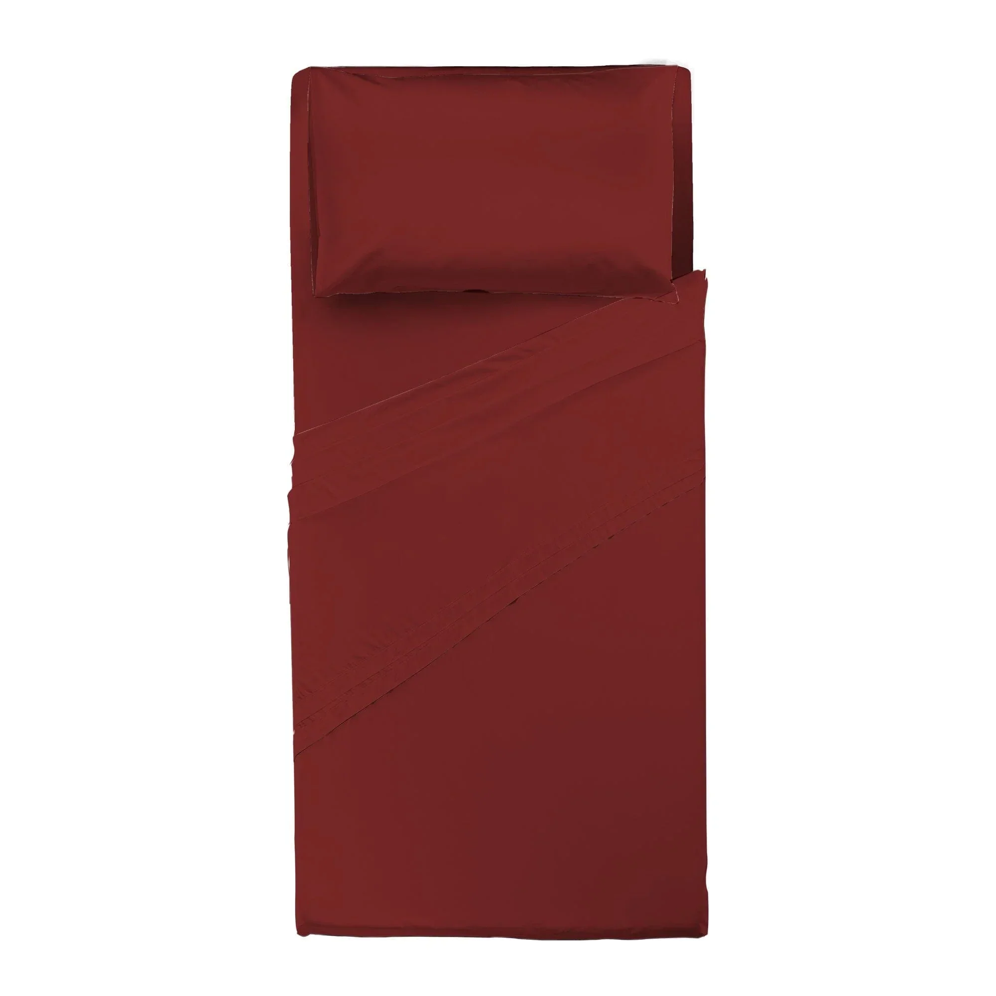 Completo Letto Singolo in Microfibra Softy Yarn - Tinta Unita Bordeaux - Image 3