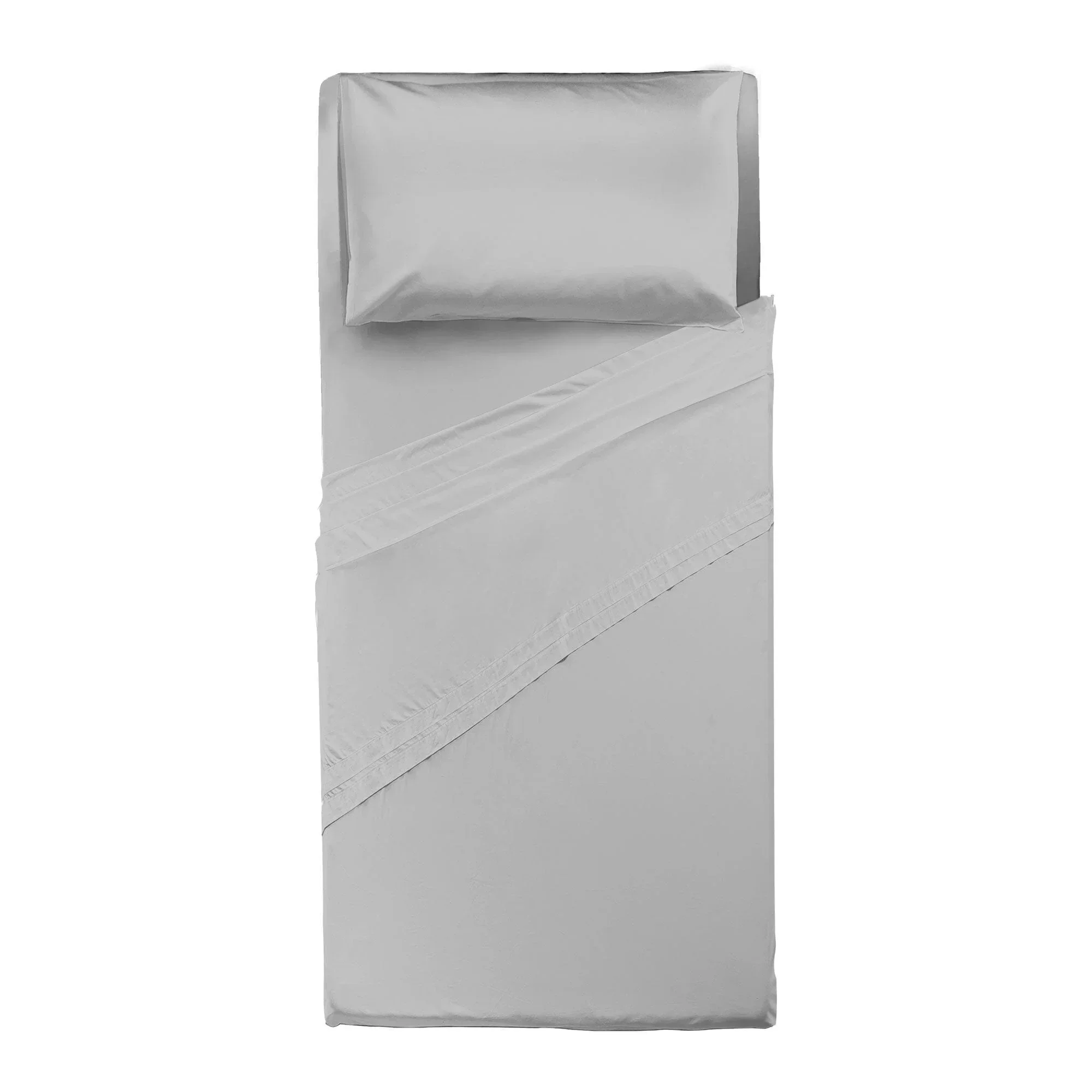 Completo Letto Singolo in Microfibra Softy Yarn - Tinta Unita Grey - Image 3