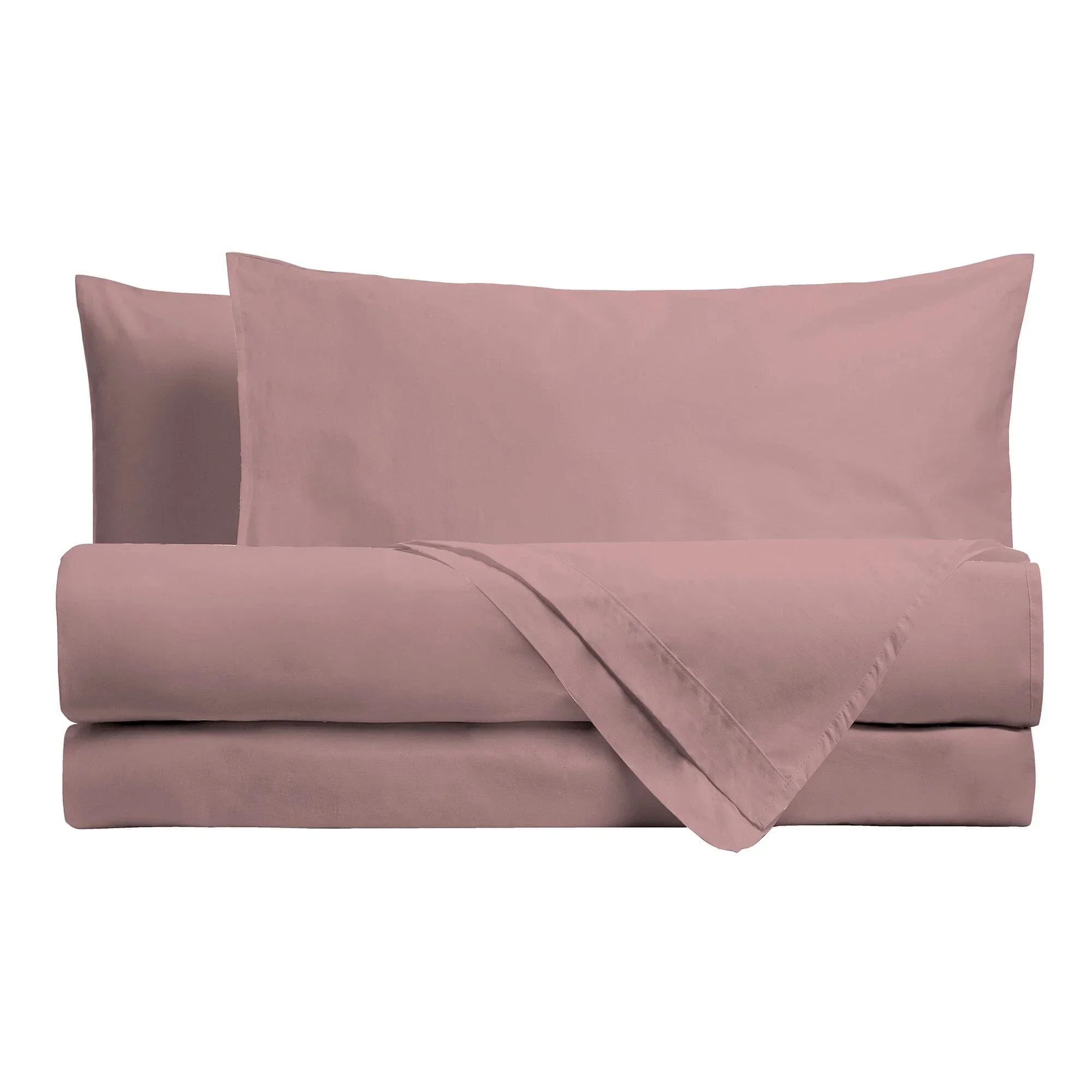 Completo Letto Singolo in Microfibra Softy Yarn - Tinta Unita Mauve - Image 2