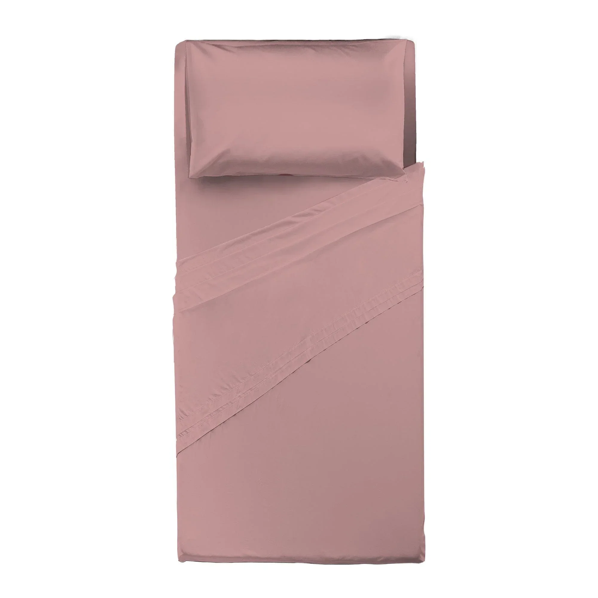Completo Letto Singolo in Microfibra Softy Yarn - Tinta Unita Mauve - Image 3