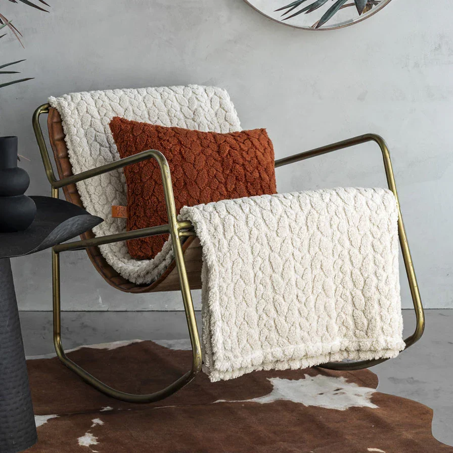 Coperta 250x200 cm Cognac Brandy Tinta Unita Grigio - Image 2