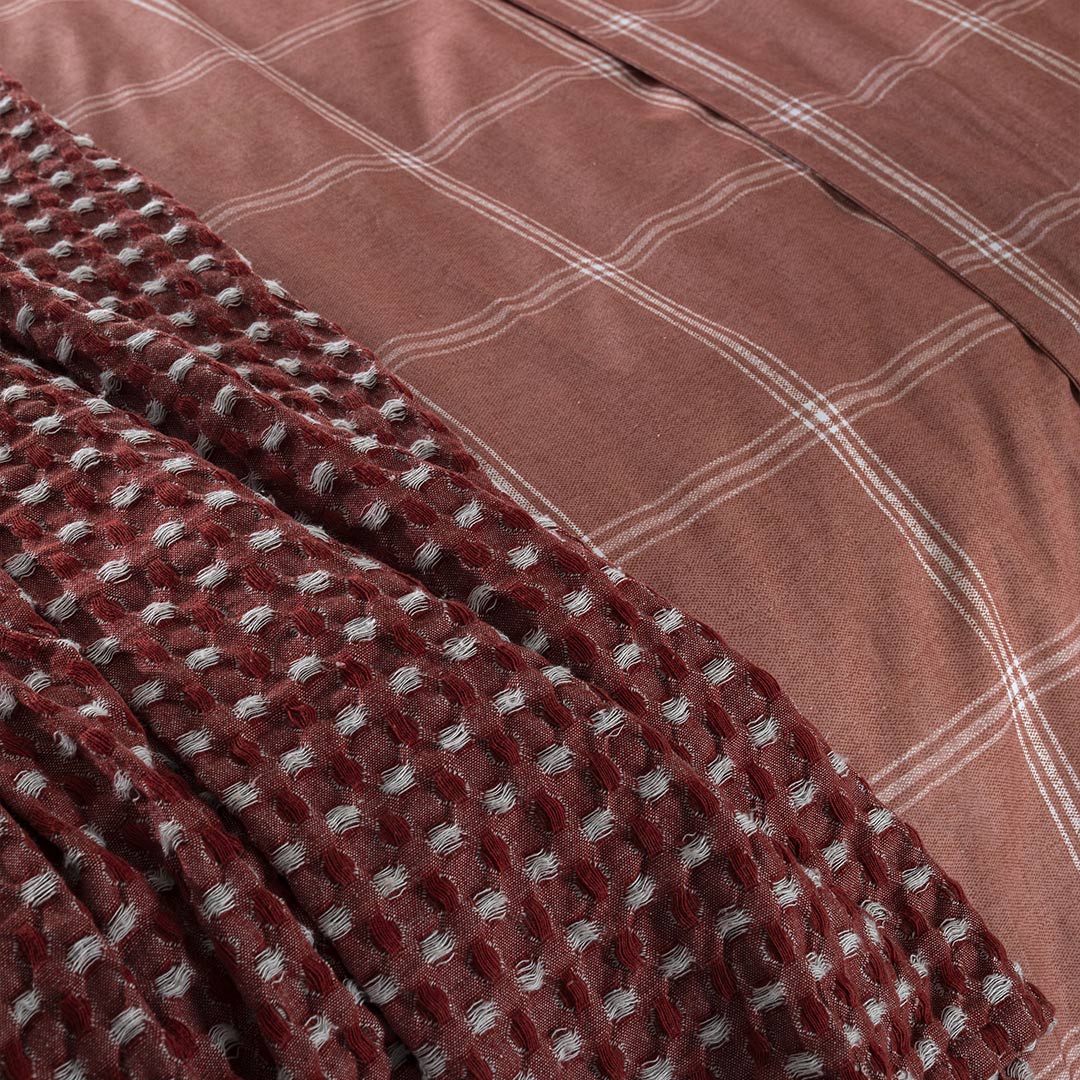 Coperta Nido D'Ape cm 220x240 Tinta Unita Rust - Image 2