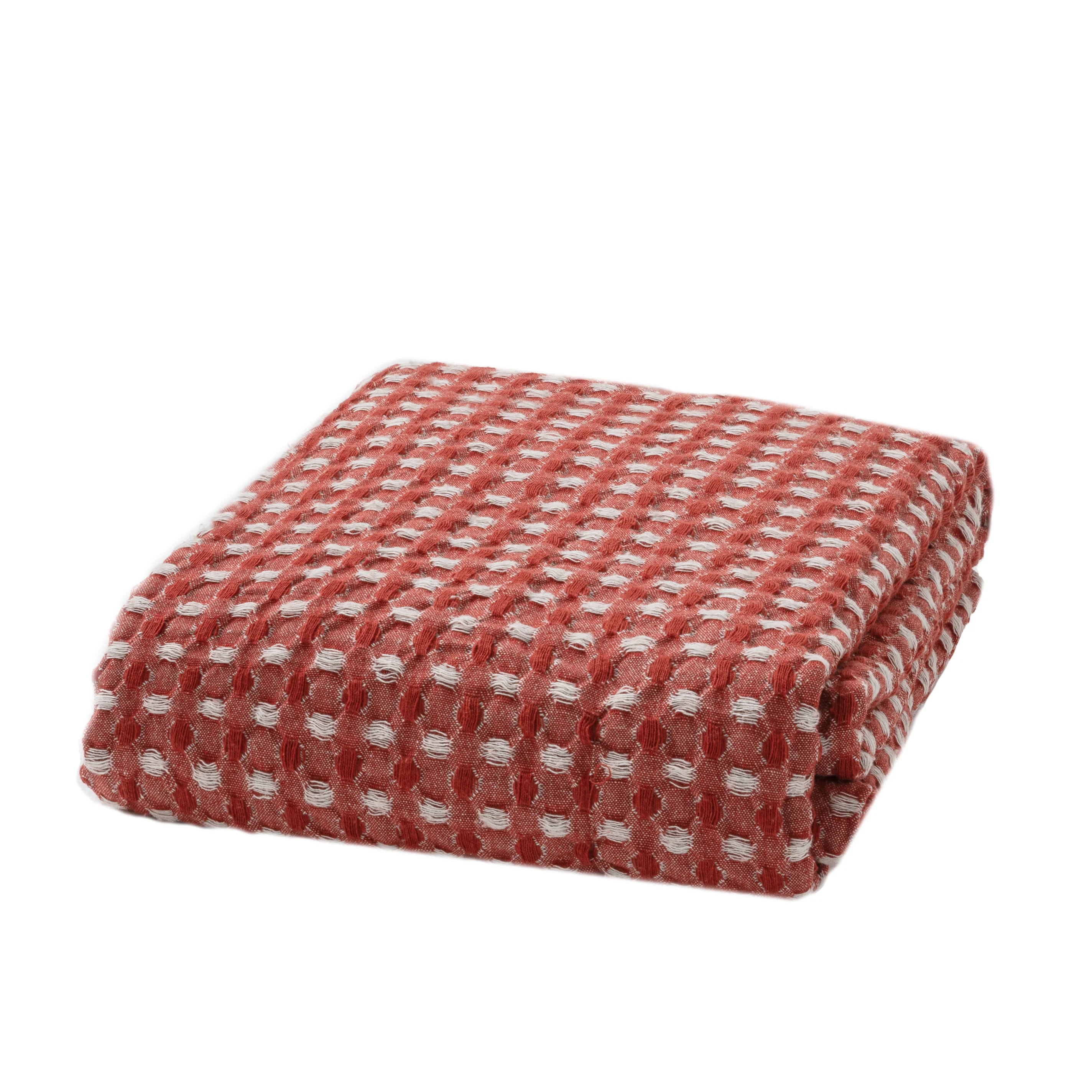 Coperta Nido D'Ape cm 220x240 Tinta Unita Rust