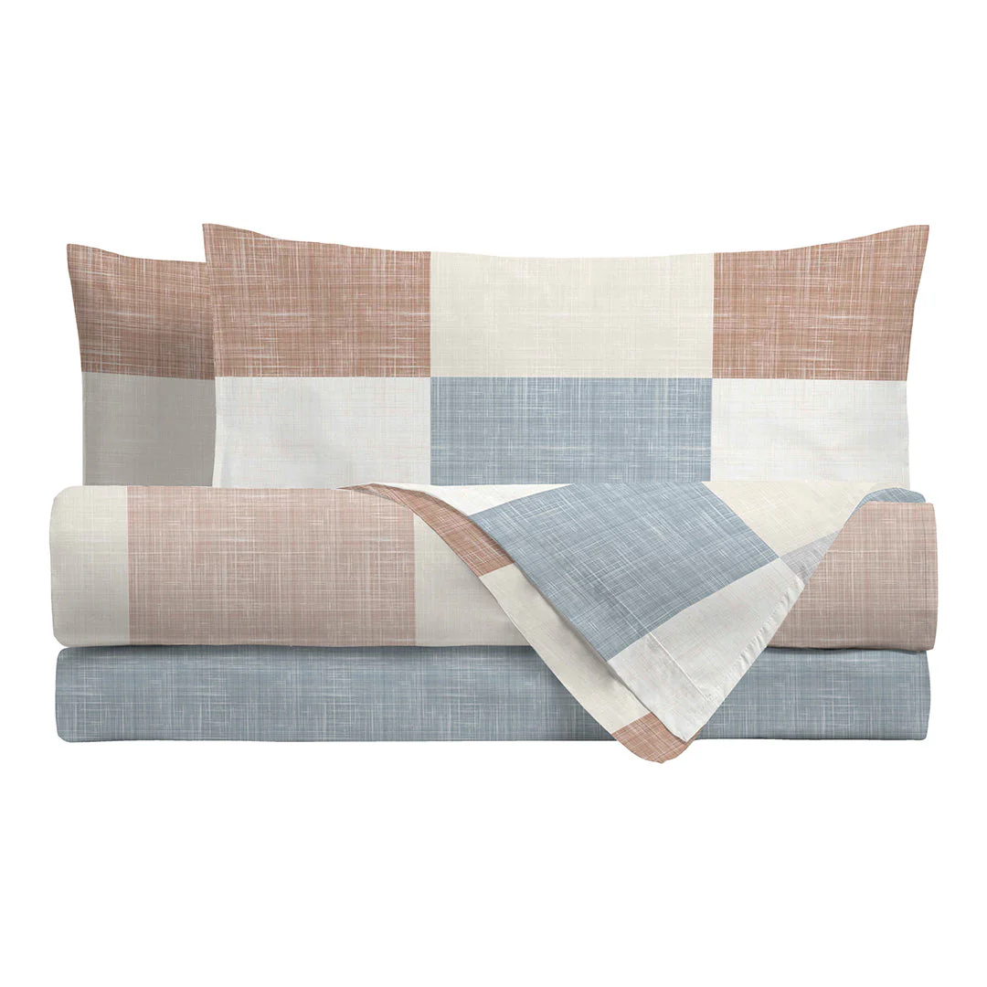 Di Maestro Completo Letto Stampato  Matrimoniale Esmond Beige