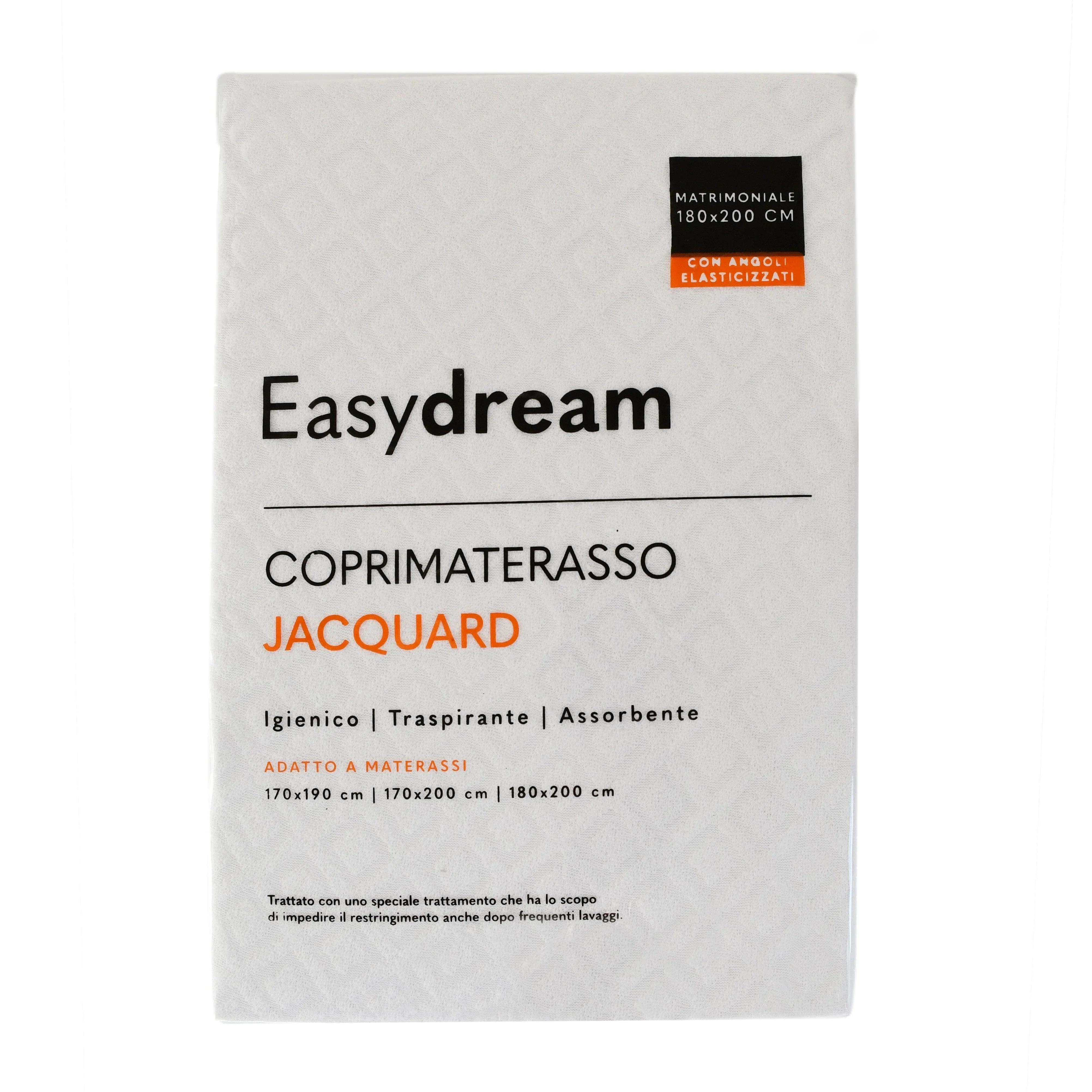 EasyDream Coprimaterasso Matrimoniale 180x200 in Spugna Jacquard Tinta Unita Optical White - Image 2
