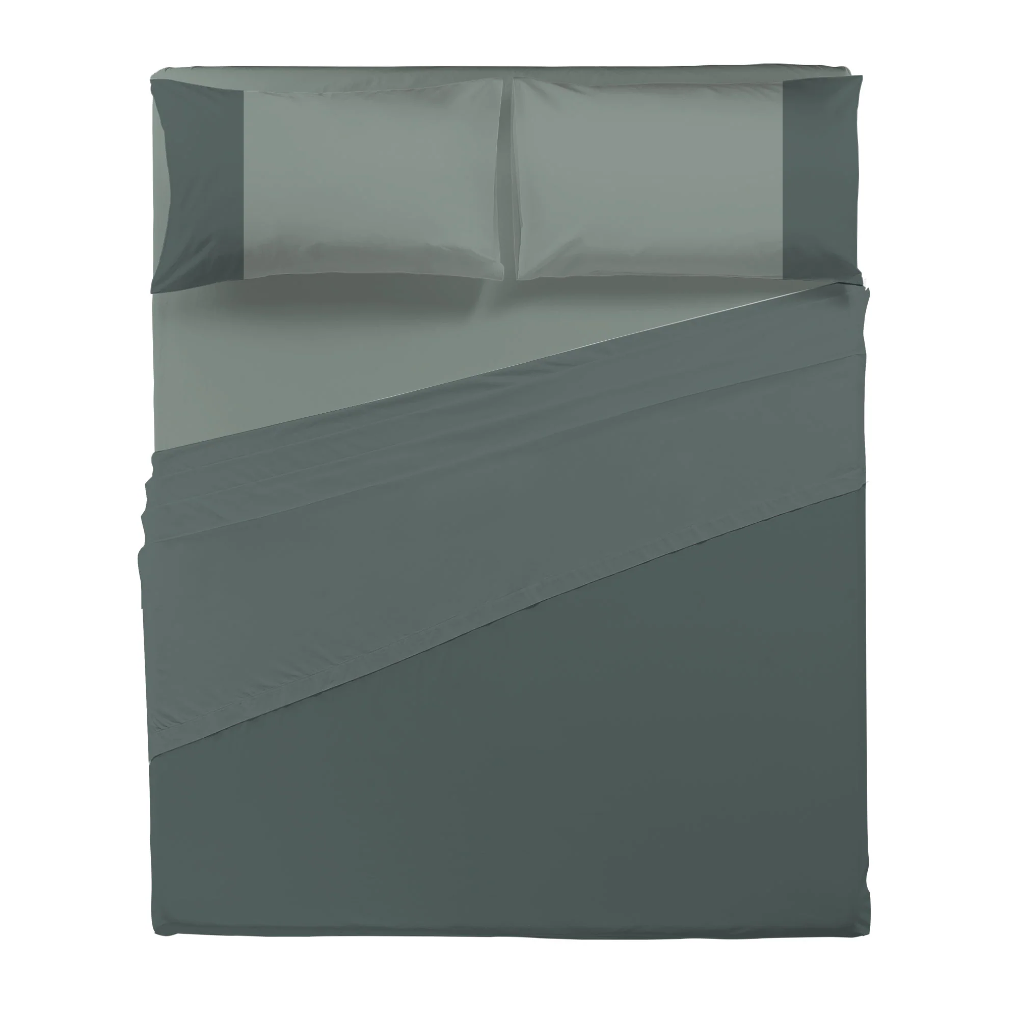 Happidea Completo Letto Matrimoniale in Cotone Bicolore Foresta/Salvia - Image 2