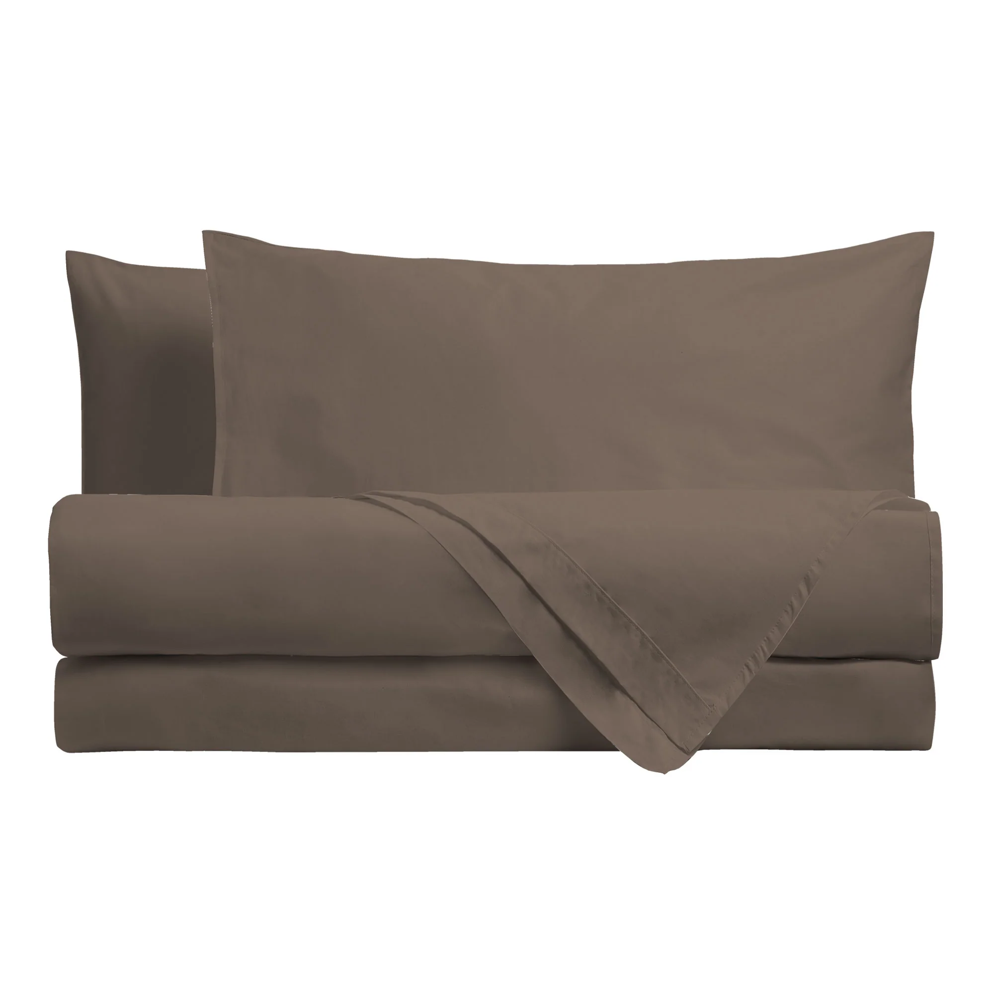 Happidea Completo Letto Matrimoniale in Cotone Tinta Unita Biscotto - Image 2