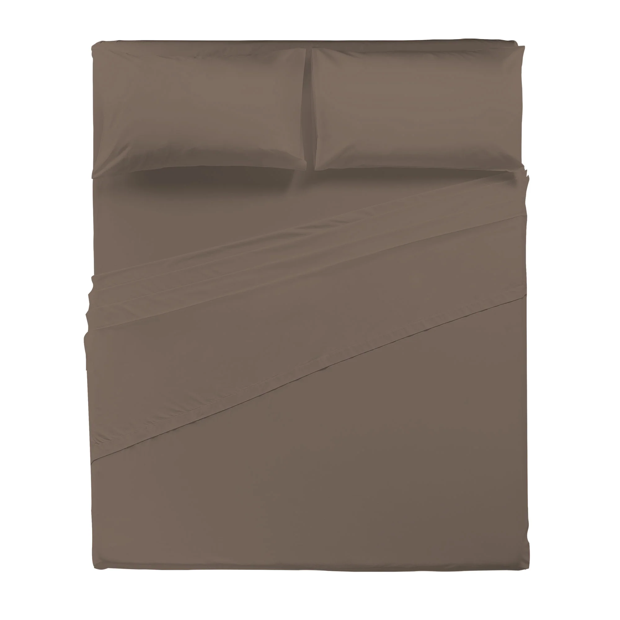 Happidea Completo Letto Matrimoniale in Cotone Tinta Unita Biscotto - Image 3