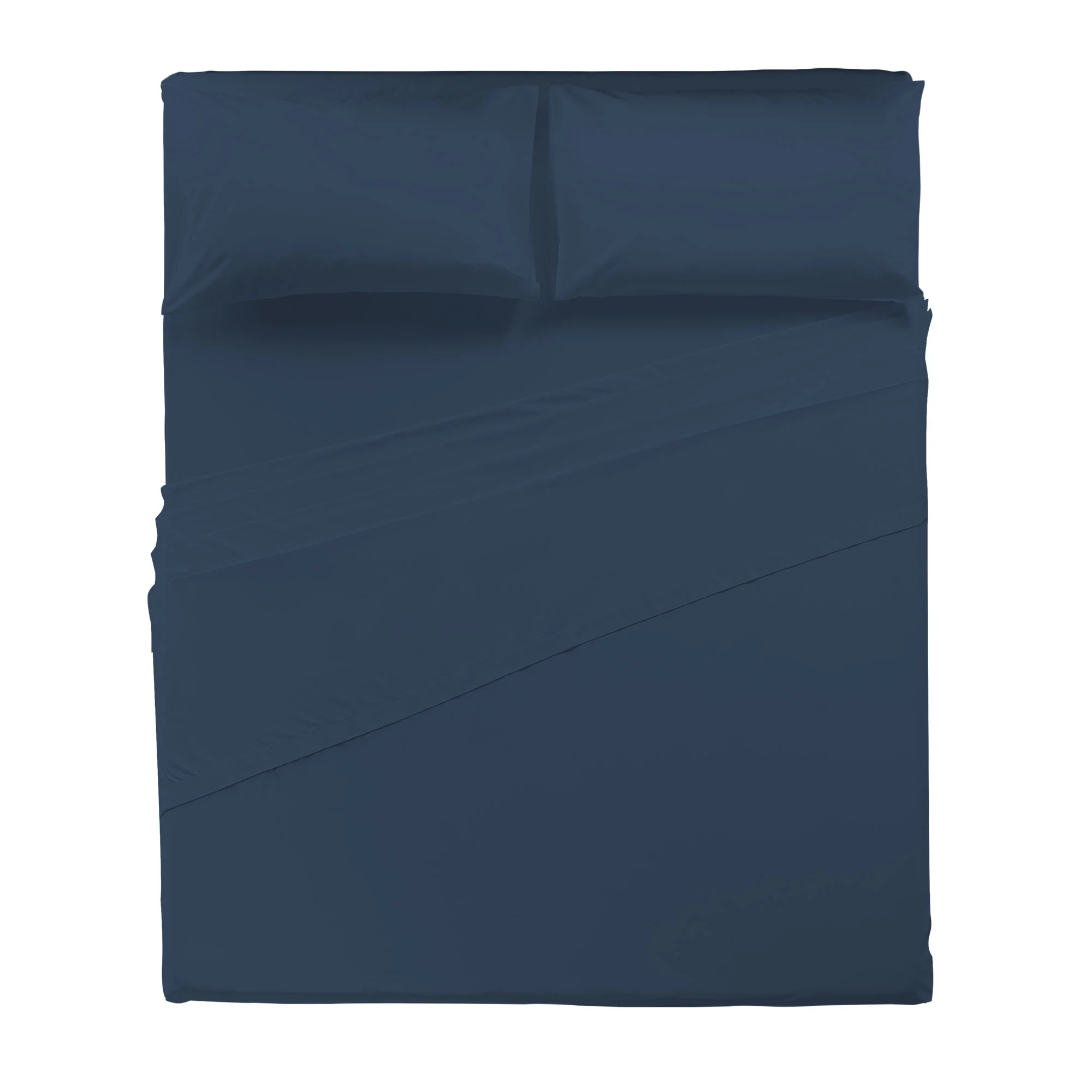 Happidea Completo Letto Matrimoniale in Cotone Tinta Unita Blu Profondo - Image 3